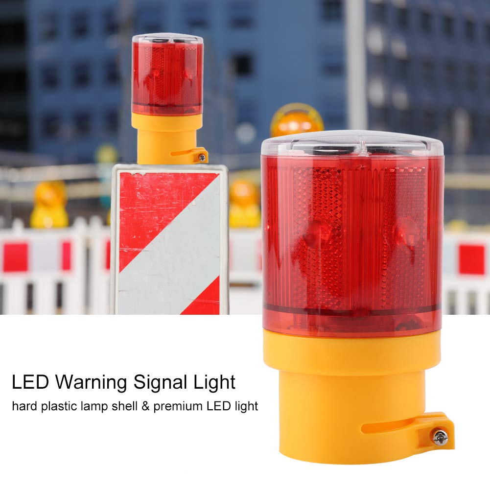 Flashing LED Warning Light Solar Power Emergency Security Alarm Strobe Lamp for Emergency Situations (Red)