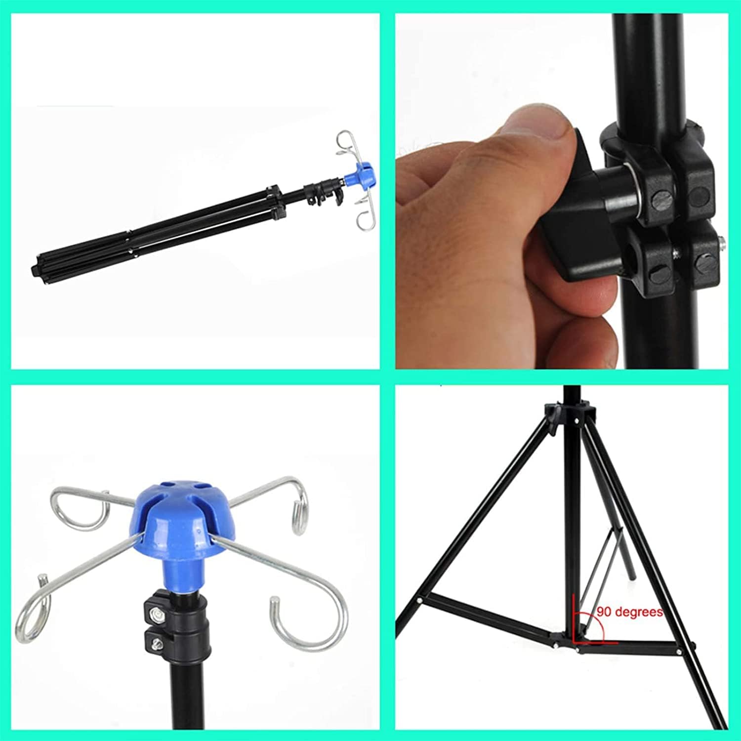 ZGRM Medical Infusion Stand IV Drip Strand Fluid Administration Collection with 4 Hooks Height Adjustable 70-210Cm 0528 : Industrial & Scientific