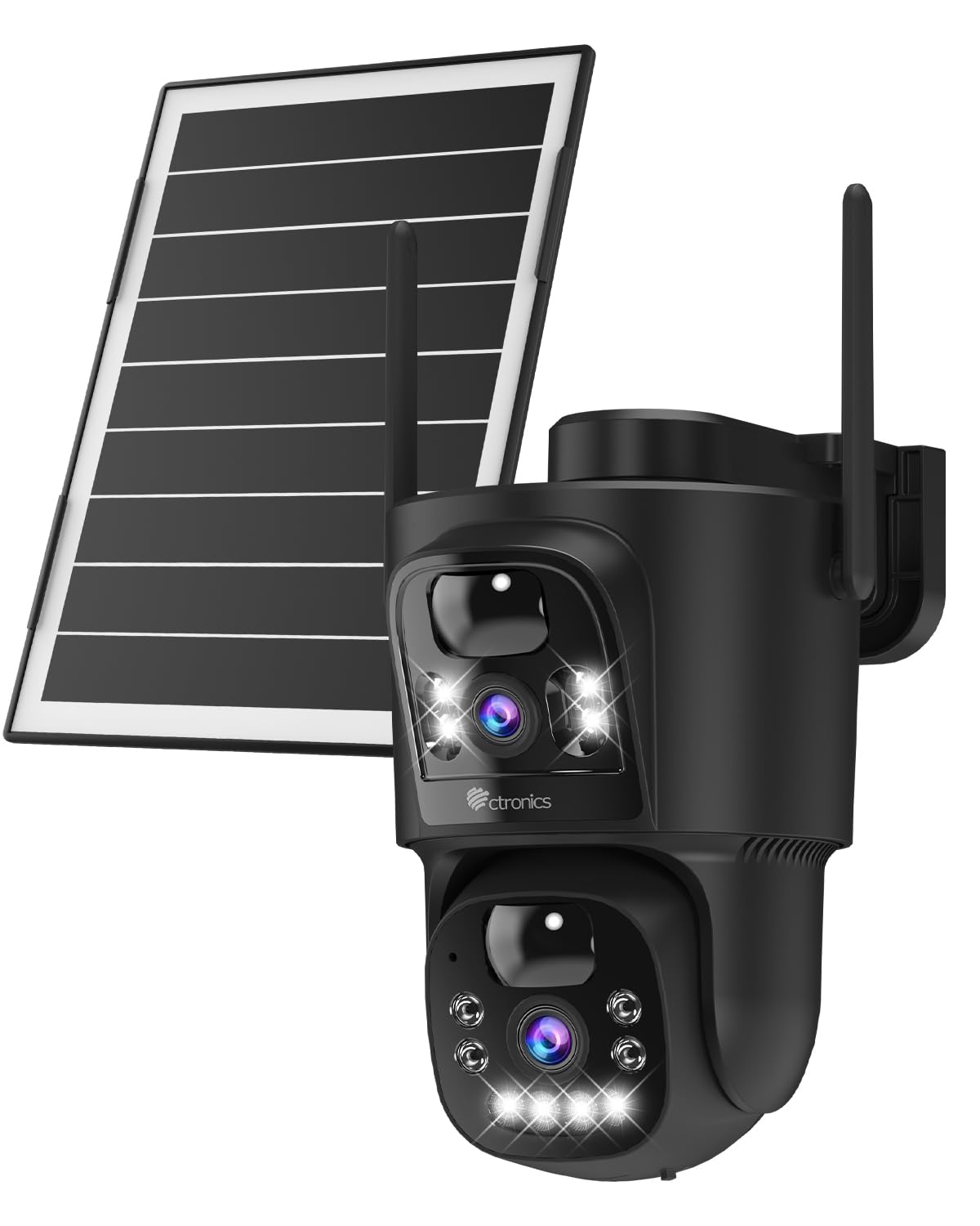 Ctronics 4G LTE Caméra Surveillance Exterieur sans Fil Double Objectif