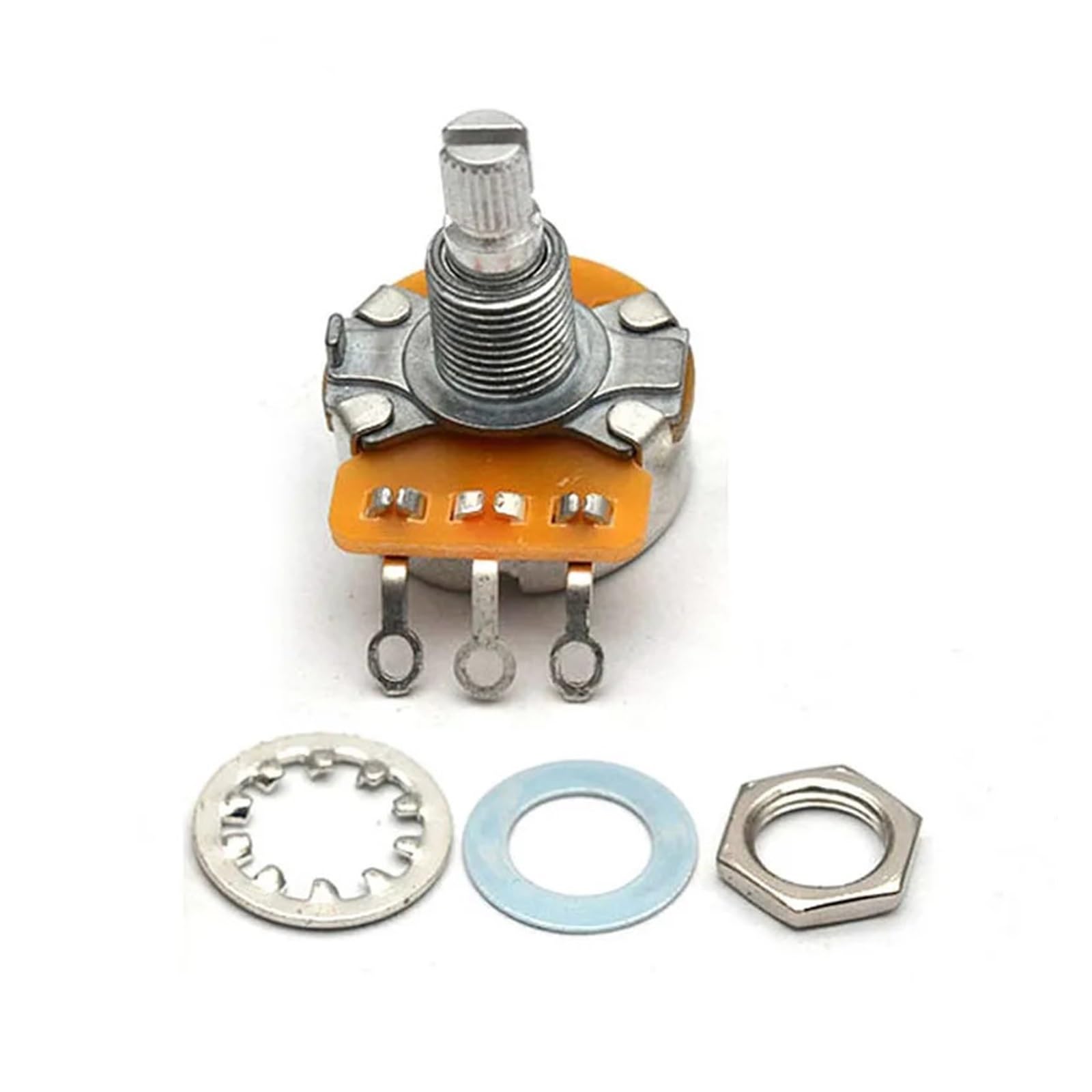 4 potenciómetros de tono de volumen con eje de latón/aluminio de 250k/500k, ollas CTS Log A o lineales for guitarras eléctricas, 4 Uds.(CTS 450S A250K)