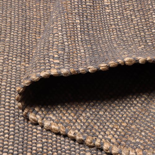 Delara Handwoven Jute and Cotton Area Rug - Natural Rug,