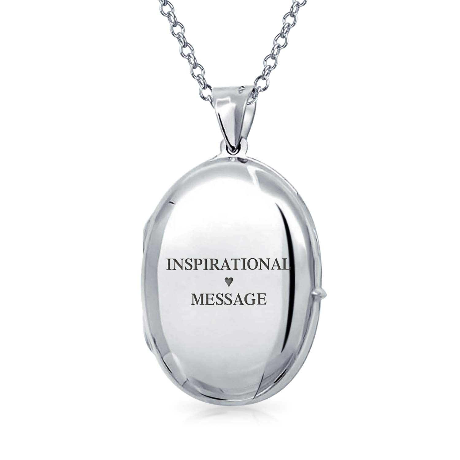 Ciondolo Collana In Argento .925 Semplice Cupola Ovale Cerchio Tradizionale Portagioie Personalizzato Incisione Foto Medaglione Per Donne Adolescenti Contiene Foto Immagini Piccole Medie Grandi