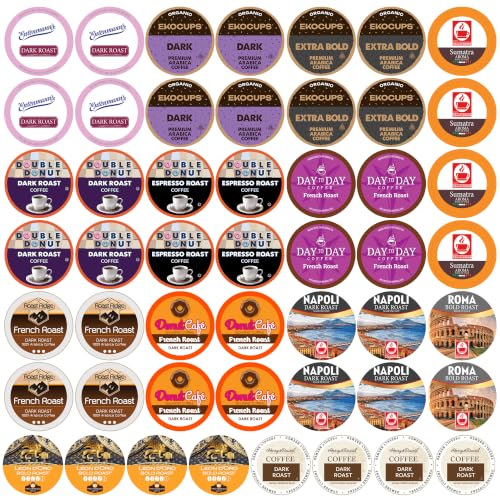 Perfect Samplers Dark Roast & Flavored Coffee Variety Pack Pods, 50 Count