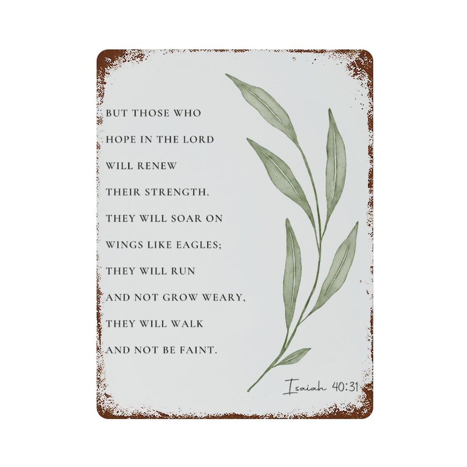 xiaoxiaoshen Botanical Scripture Isaiah 40 31 (1) Wall Decor Art Metal Tin Poster Modern Home Decor Art Home Bar Shop Decorations Vintage Sign 40x30cm