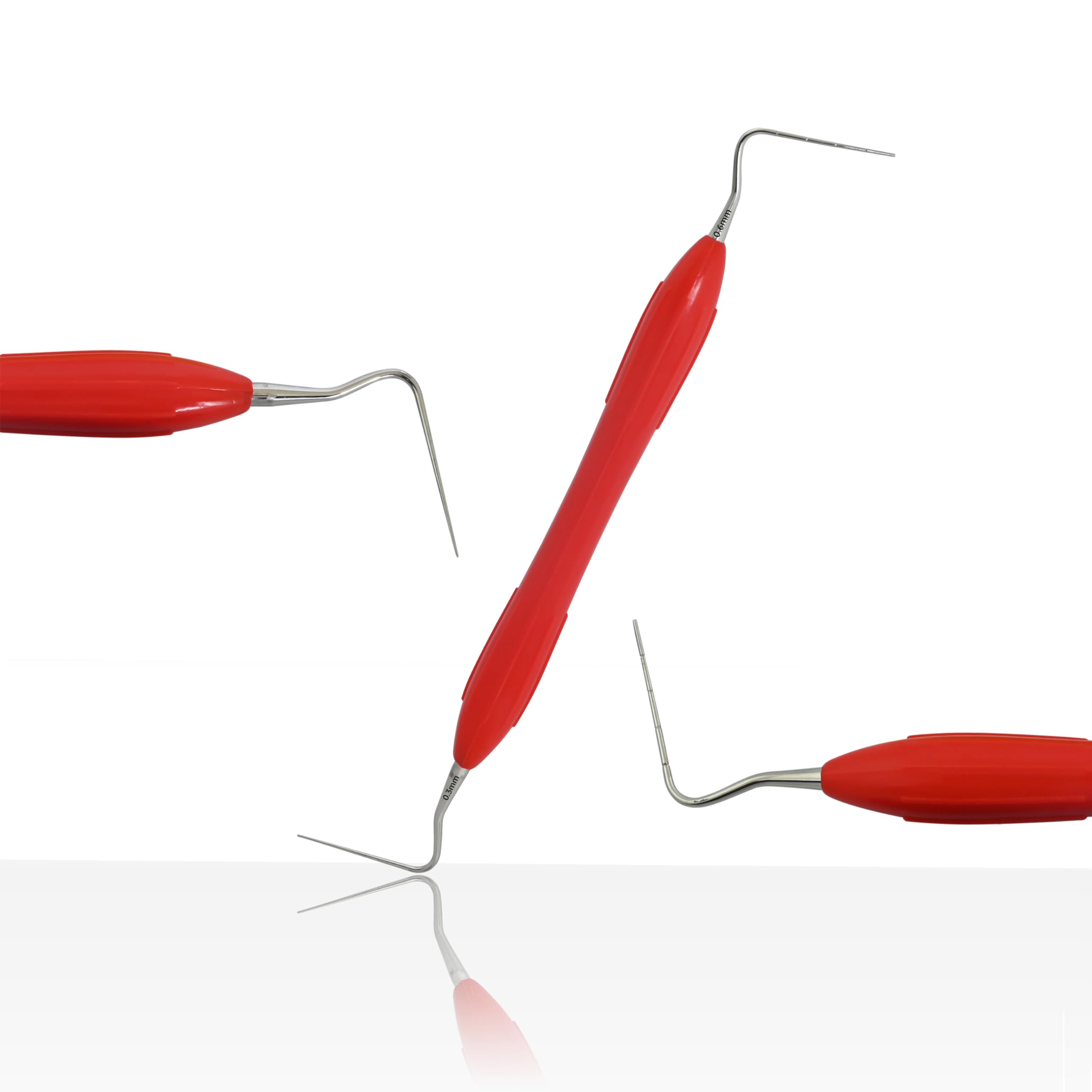 MUSAMED Dental Heat Carrier Plugger Double-Sided No 1/2 (Medical-Grade Stainless Steel) Endodontics Dental Instruments Spreaders & Pluggers (#1-2 Red)