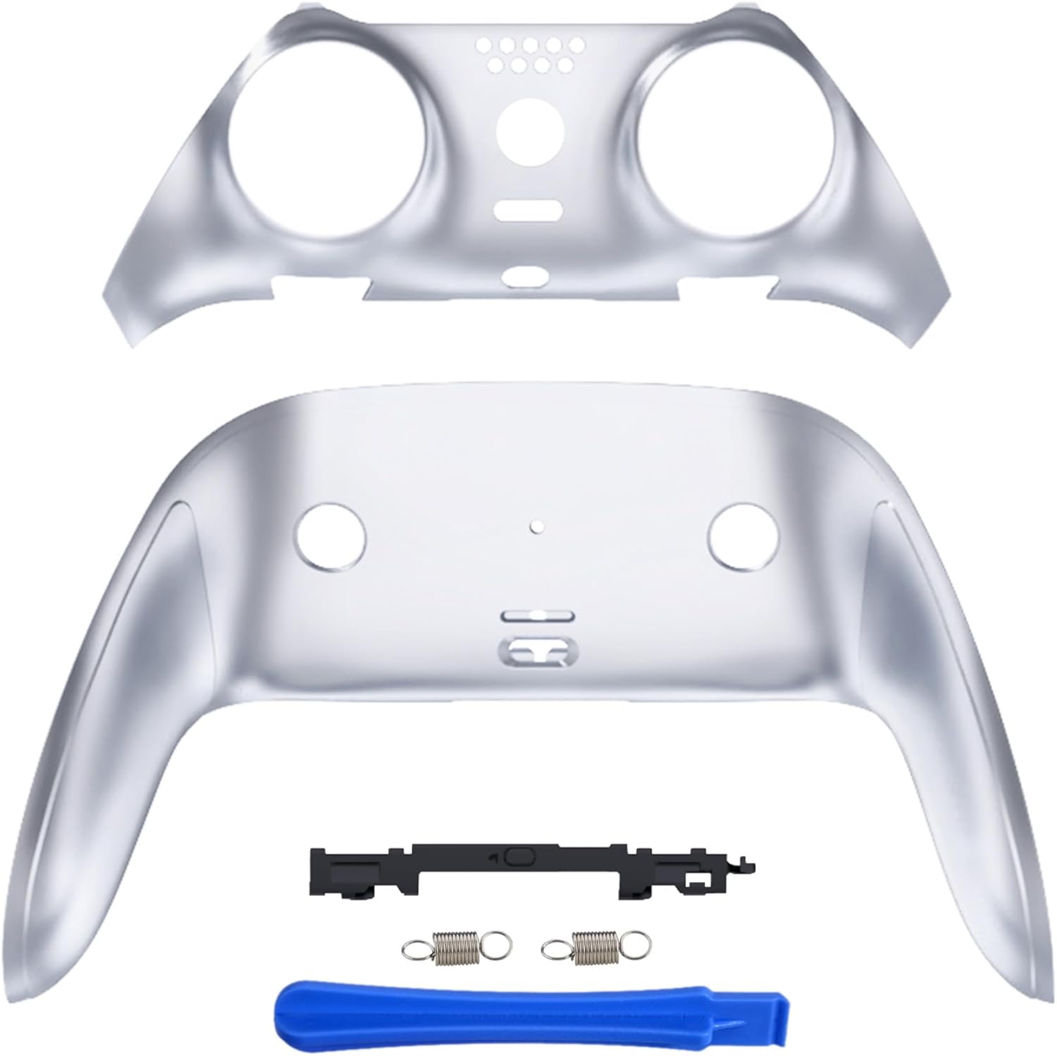 eXtremeRate Top Bottom Decorative Trim Shell Compatible with ps5 Edge Controller DIY Replacement Front Back Clip Shell, Custom Chameleon Purple Blue Plates Cover Compatible with ps5 Edge Controller