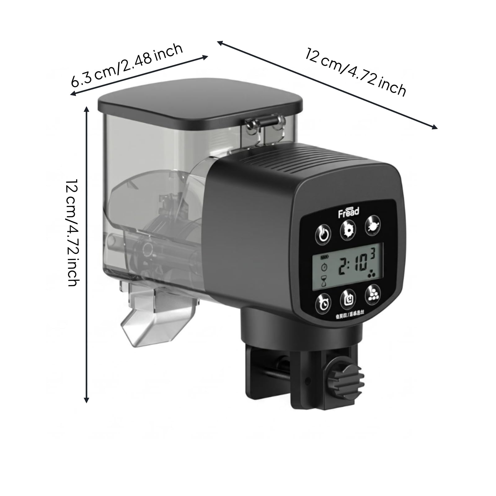 Alimentatore Automatico WY-350Y Acquario 500 Ml Dispenser Mangime Pesci Dosaggio Preciso Schermo LCD
