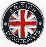 Aufnäher, am Iron on Patch Scooterist British Union Jack Flagge