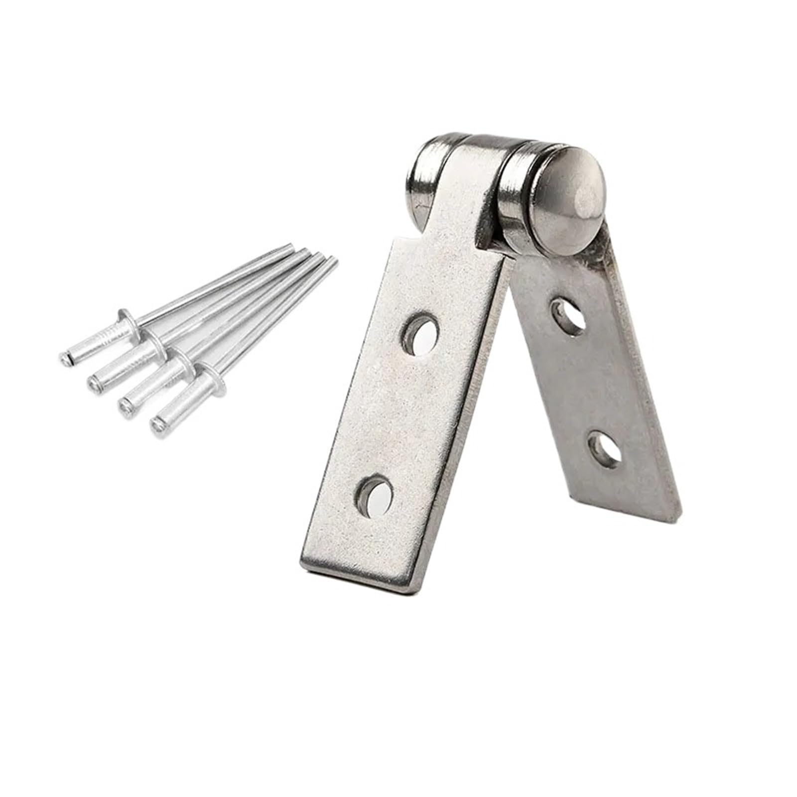 Kdhcvkz 4 Holes Rivet 1Pcs Stainless Steel Hinge Fold Window Hinge(4 Holes Rivet)