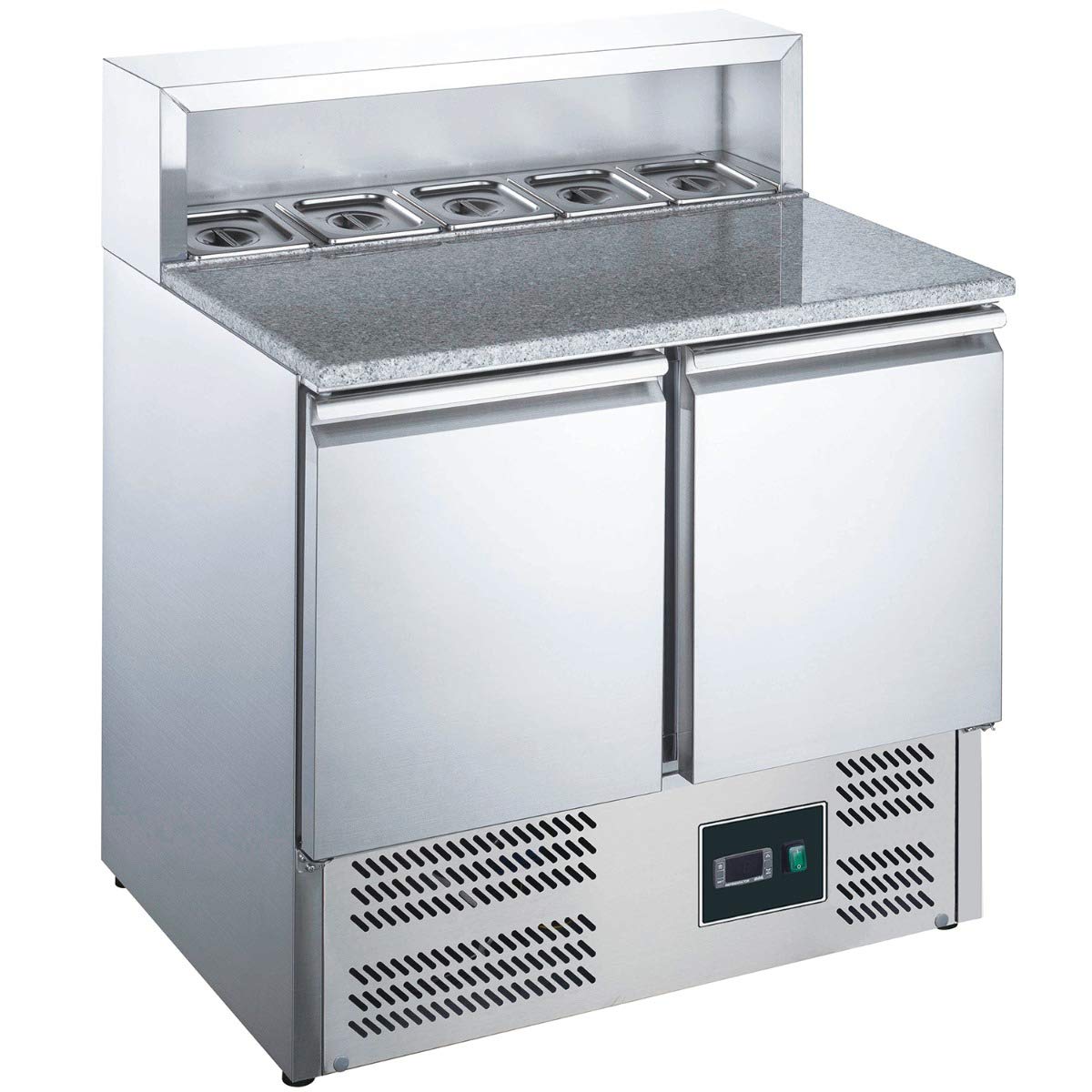 ZORRO - Pizzatisch ZPS900-2 Türen - Kühltisch mit Granitplatte - Salatkühlung - Gastro Belegstation
