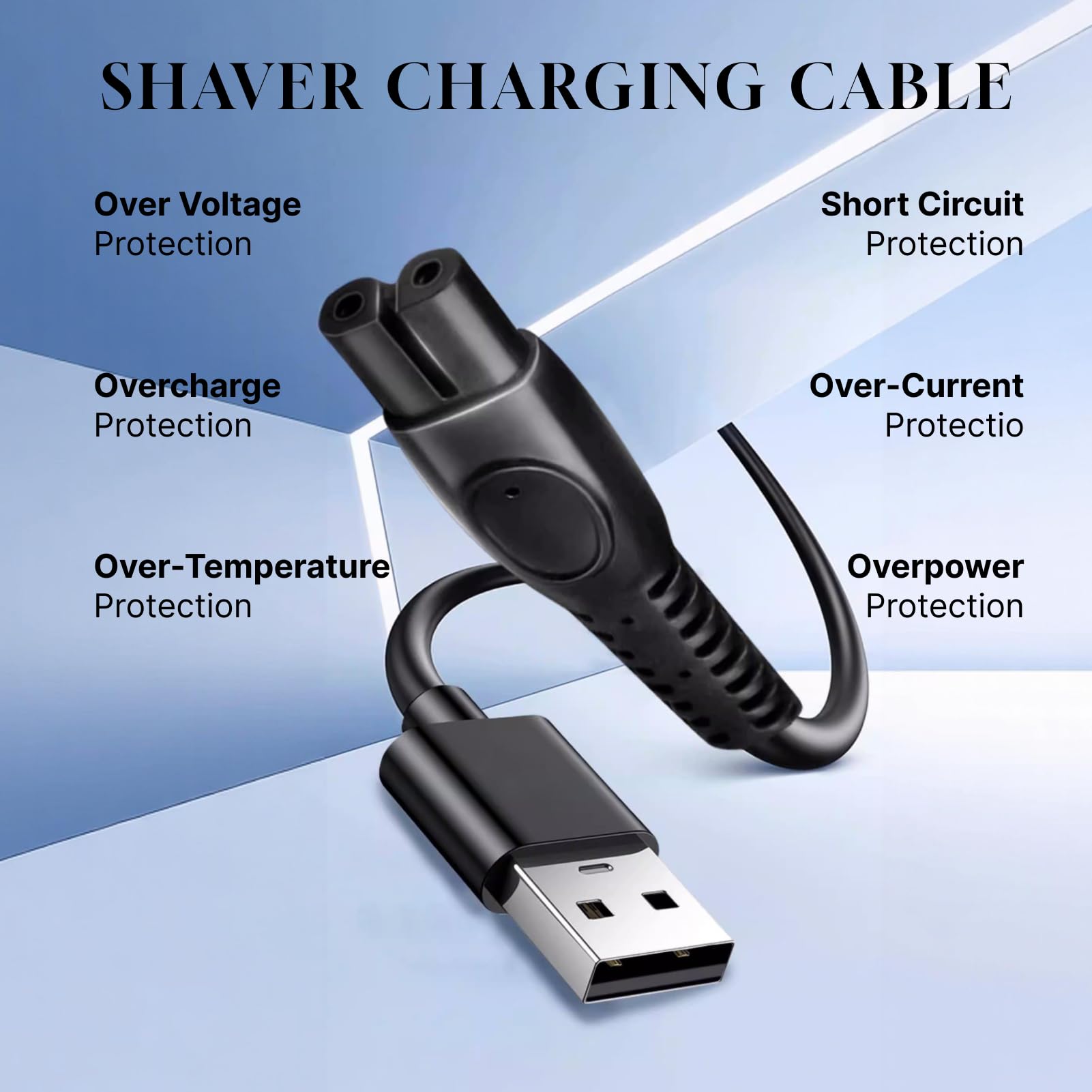 2 Pack Cable de Carga USB 5V 1m Compatible con Cargador Philips Verde OneBlade QP2724 QP2720 QP2824 QP2734 QP4631, Adaptador Eléctrico Universal para Afeitadoras Philips Series 3000 5000 7000 8000 — view 4