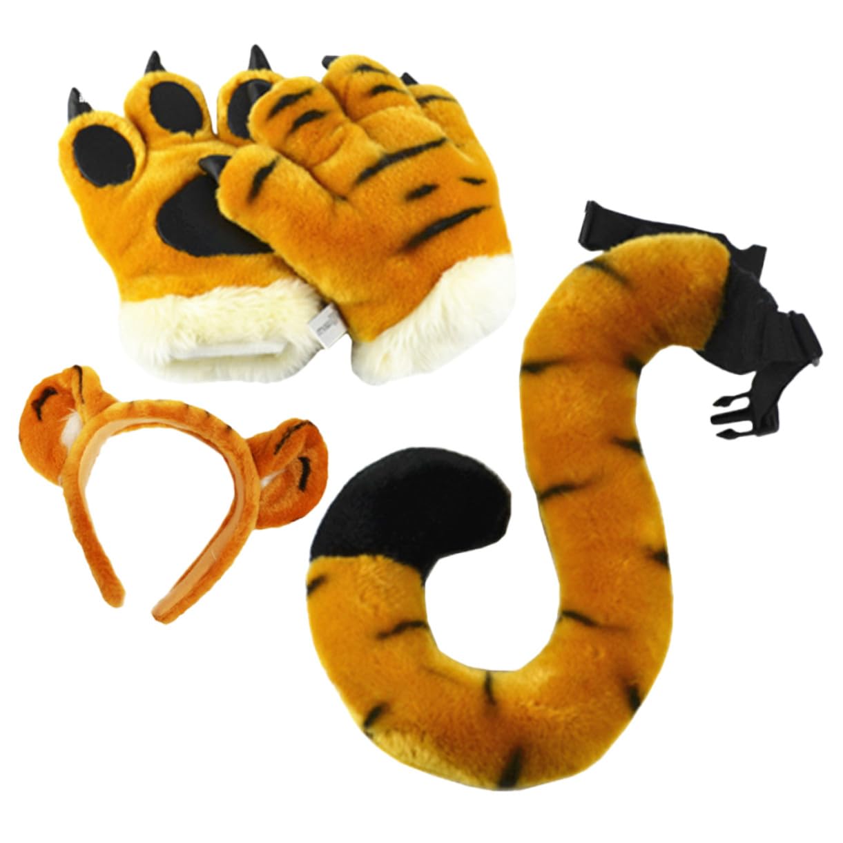 Hohopeti Conjunto de Accesorios de Disfraz de para Adulto Diadema con Orejas y Peludos Cómodo y para Halloween y Cosplay
