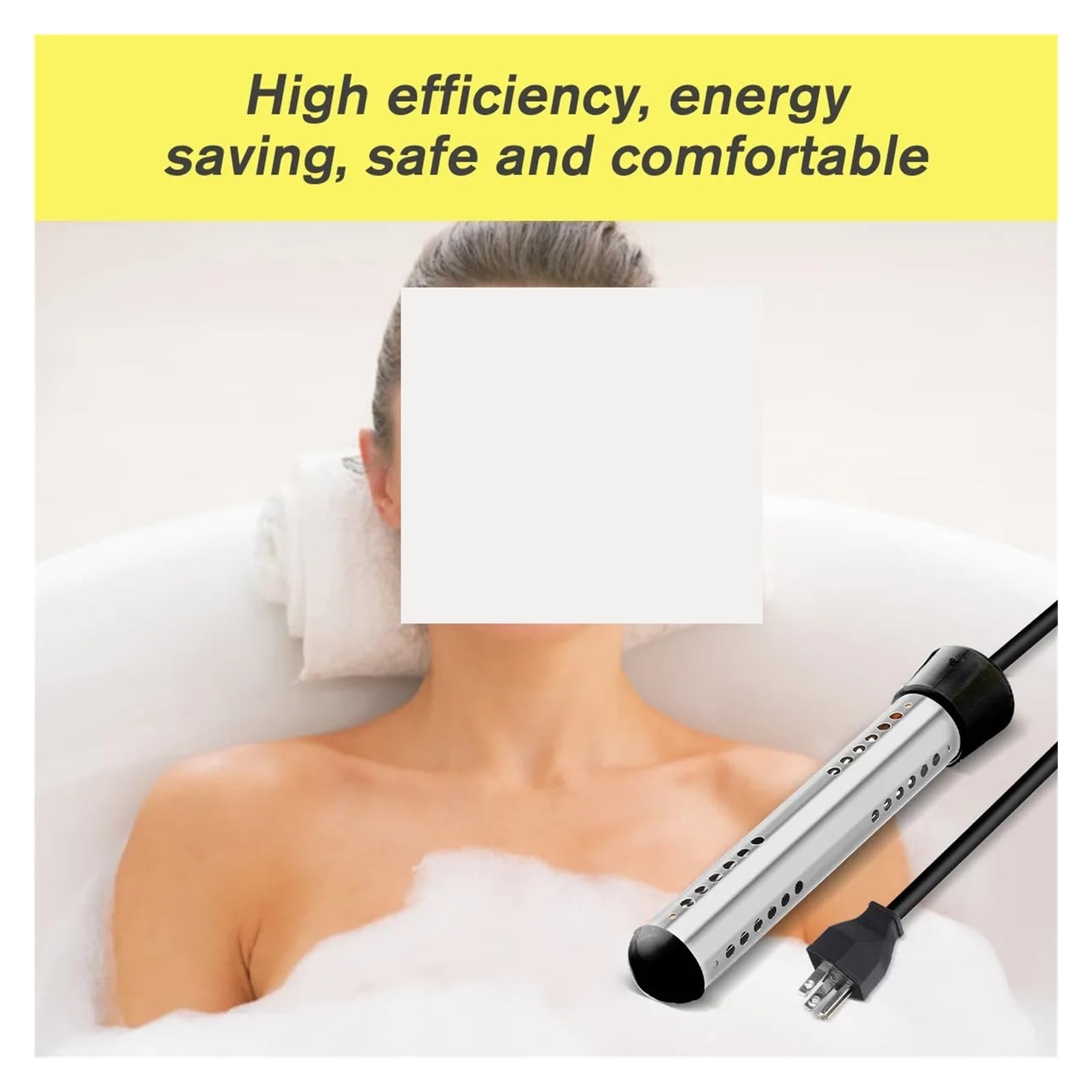 Tragbarer Pool-Warmwasserbereiter, 120 V, 1500 W, elektrische Tauchheizung mit digitalem Thermometer for aufblasbare Pool-Badewanne