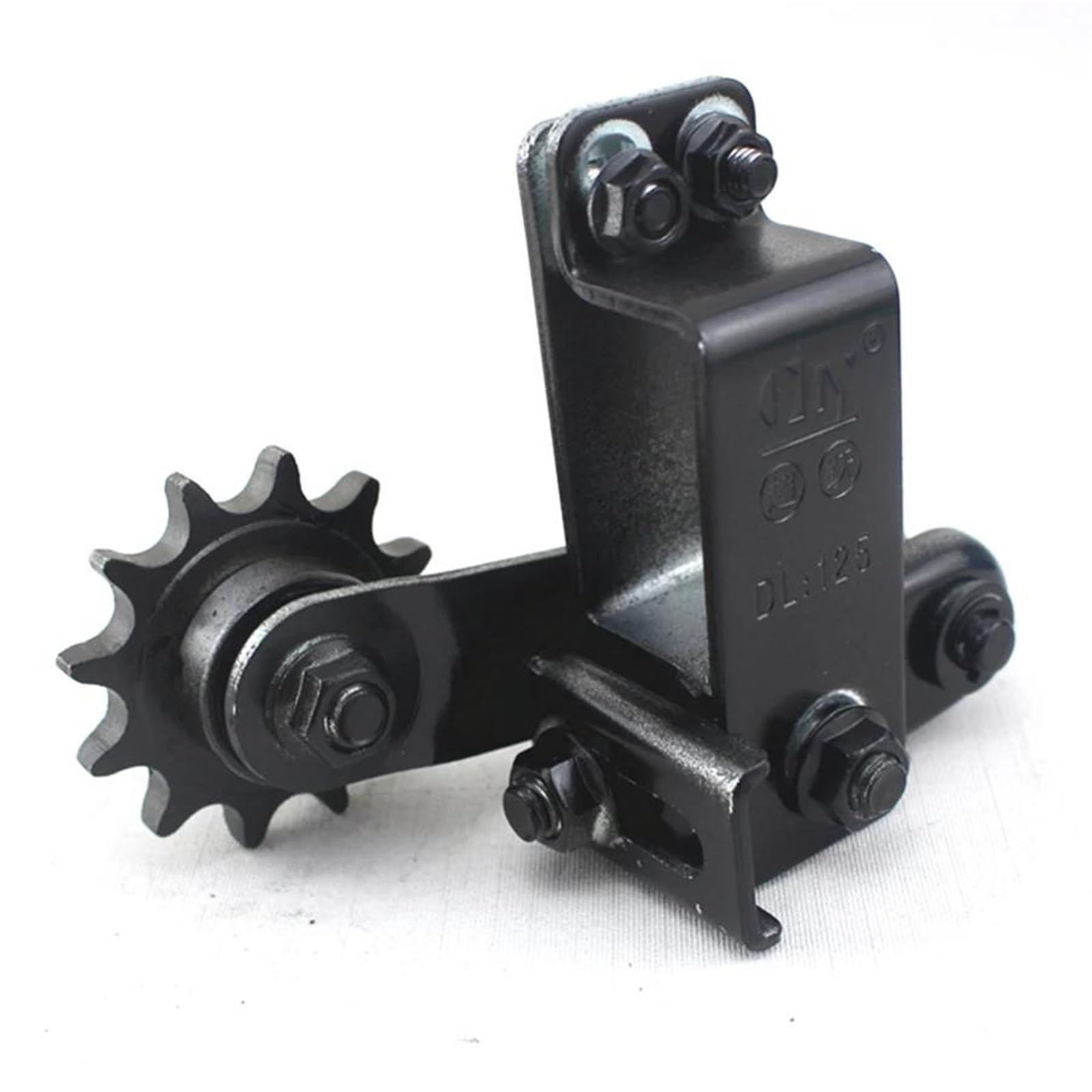 Tendicatena Automatico con Ruota Dentata in Acciaio per Motocicletta, Guida Catena Antiscivolo, Regolatore Catena A Rulli con Bullone, Forcella Quadrata