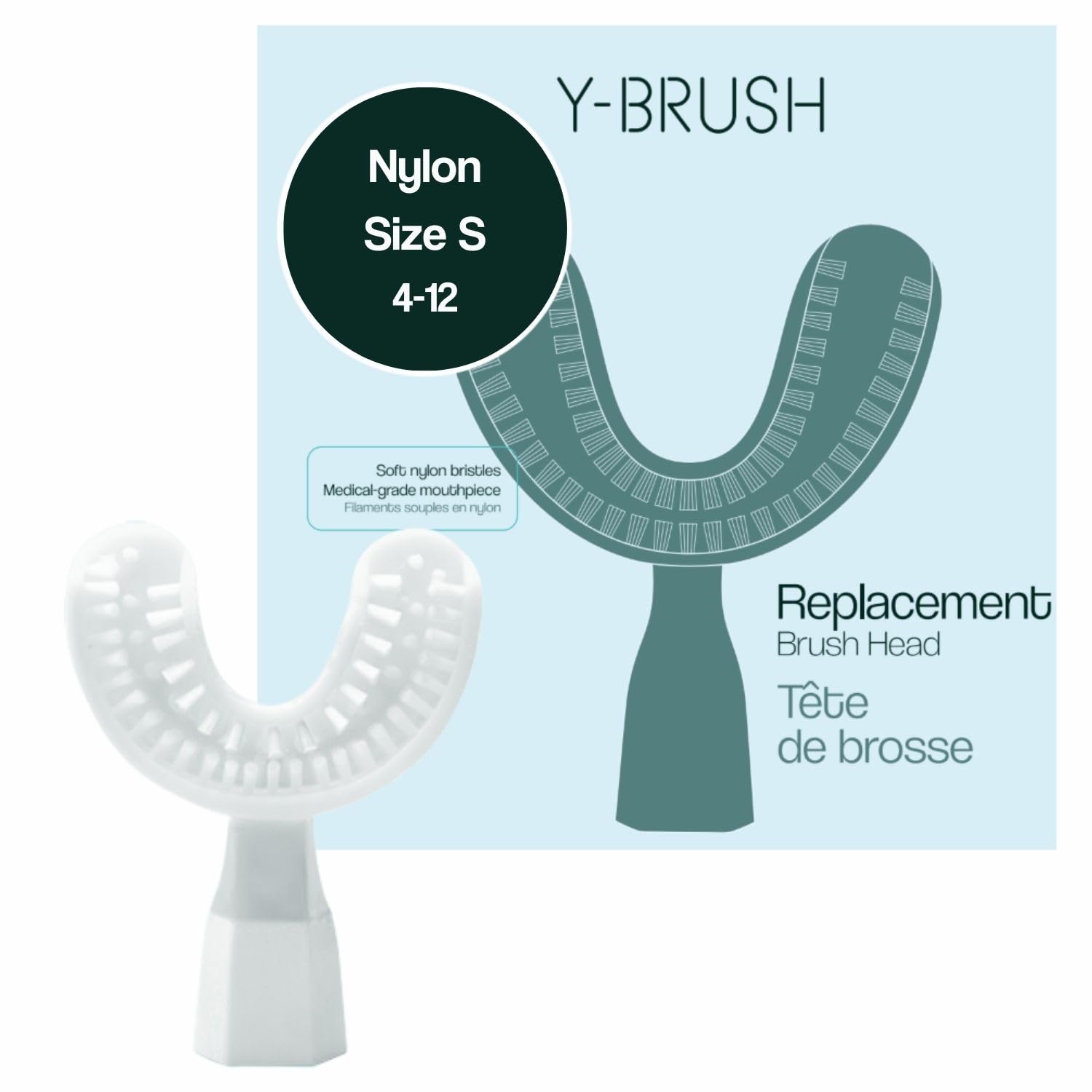 Y-Brush Nylon Brush Head (Replacement) - Children and Small JawsSize (for NylonStart, NylonBlack, NylonKids) Y-Shaped Brush - Flexible - to Be Replaced Every 4 Months