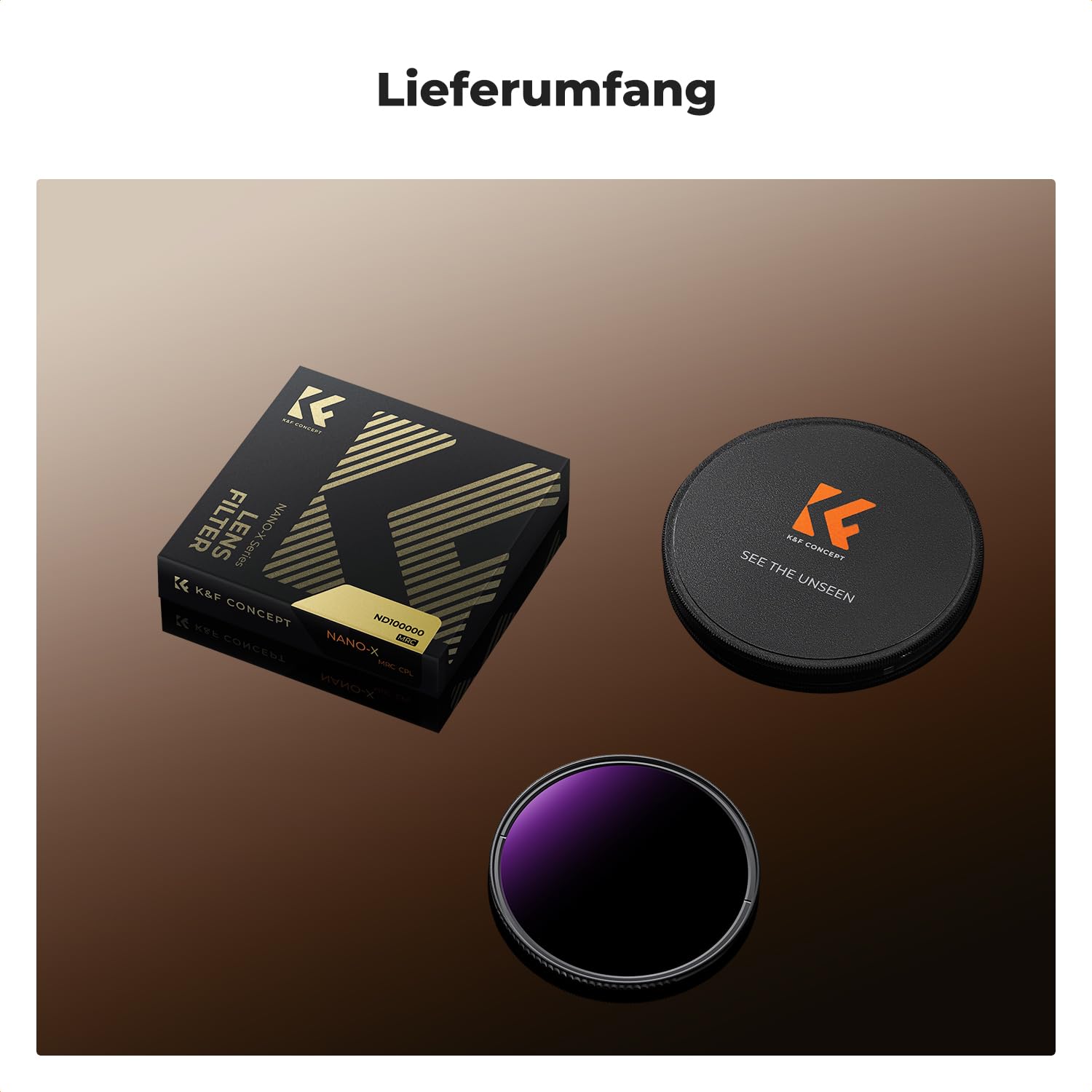 K&F Concept 77mm ND100000 Sonnenfinsternisfilter Fester ND Filter Graufilter für Himmelsereignisfotografie (20 Blendenstufen) Nano-Xcel