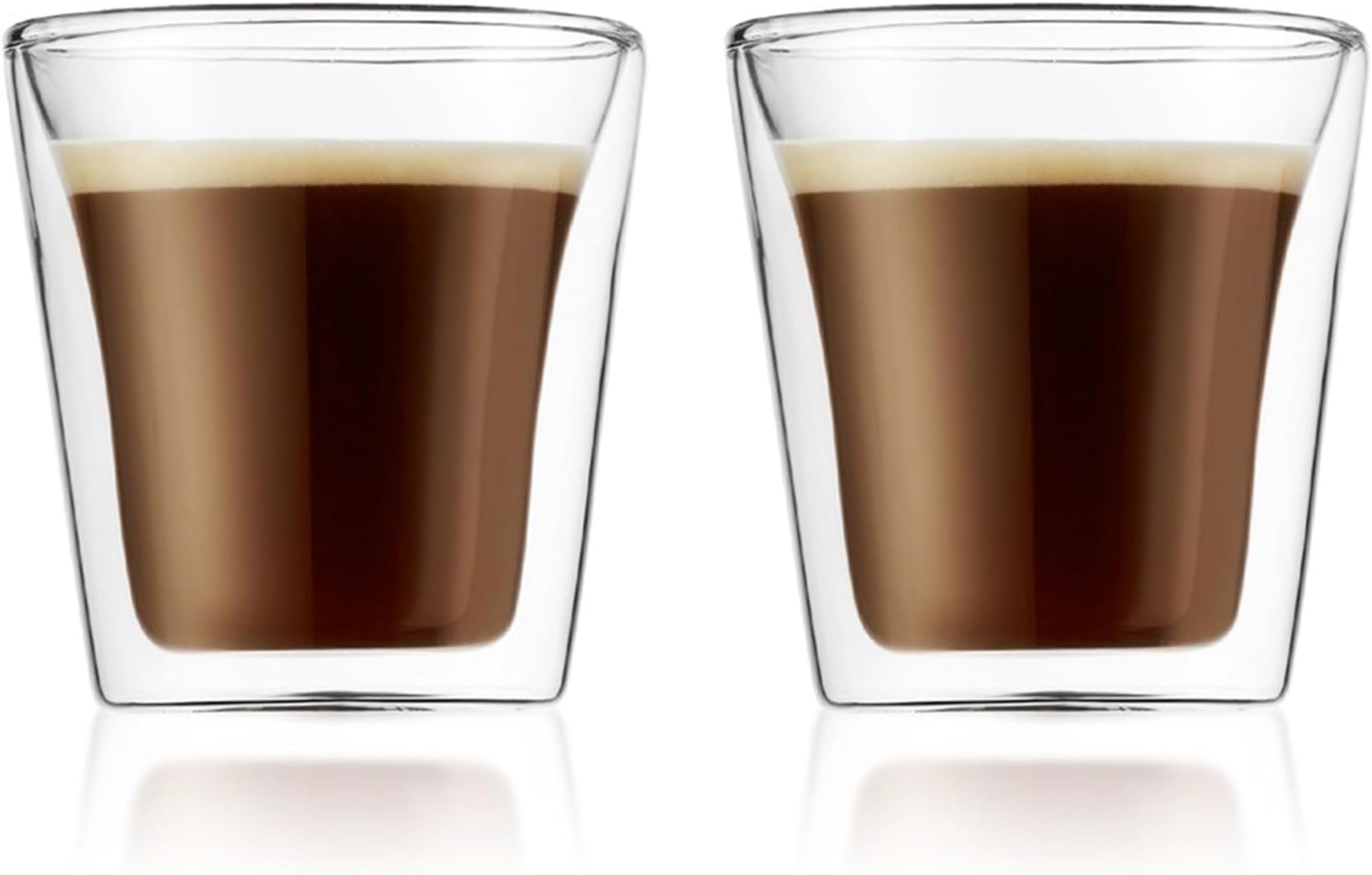 BODUM CANTEEN 10108-10 Double Wall Glass, 3.4 fl oz (100 ml), Set of 2, Heat and Cold Retention, Double Wall Construction, Heat Resistant Glass, Microwavable, Oven Safe, Dishwasher and Freezer Safe