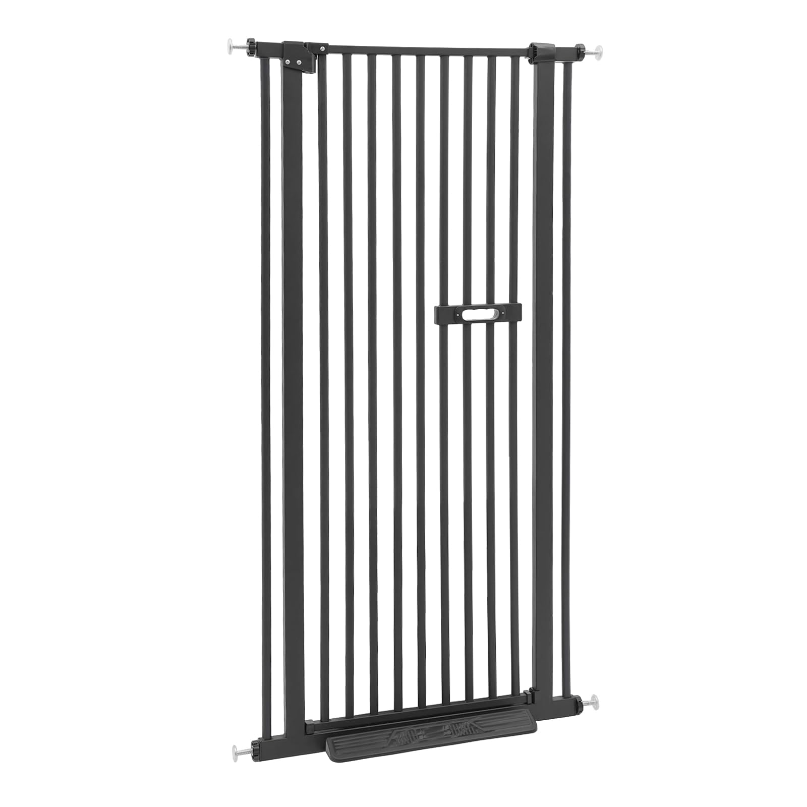 Griglia di protezione per animali domestici, extra alta, maniglia integrata, apertura 180°, larghezza regolabile 76-85 cm, colore nero