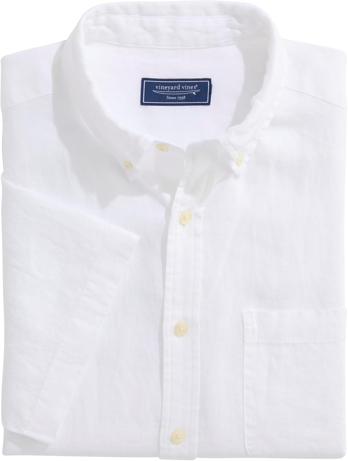 Vineyard Vines Men's Surfside Solid Linen Short Sleeve Shirt