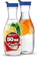 Vista 22 de Paquete de 12 jarras de plástico transparentes de 50 onzas con tapa negra; contenedores de agua resistentes de alta calidad que son excelentes