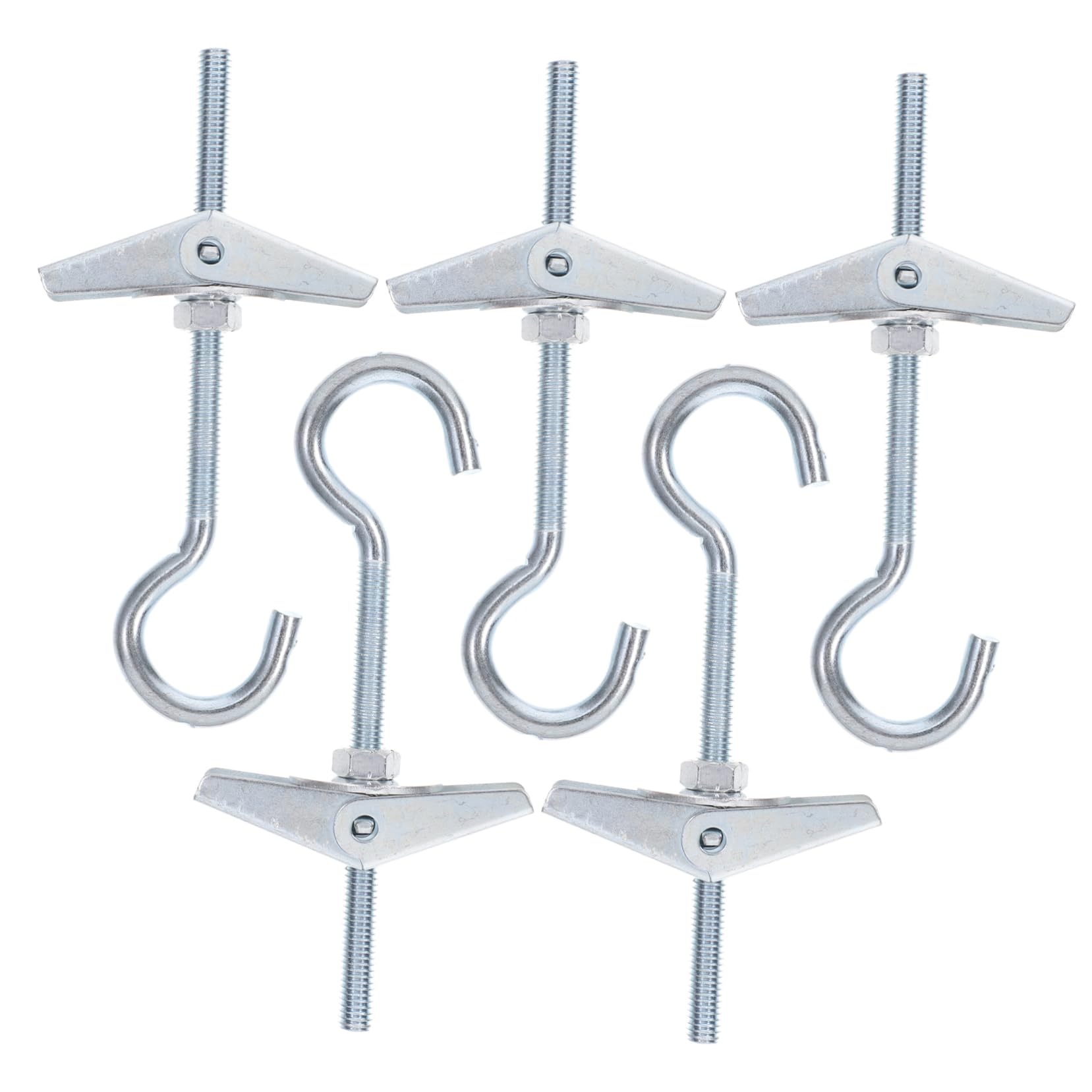 HAWILLOSCH 5 Pack Heavy Duty Utility Hooks Drywall Anchors Toggle Bolt Wing Nut Carbon Steel for Wall Hanging