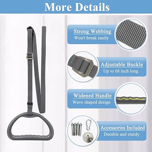 Miniatura 5 de Trapecio de cama para ancianos, soporte de dominadas, soporte de elevación para cama de hospital, trapecio para transferencia de movilidad en la