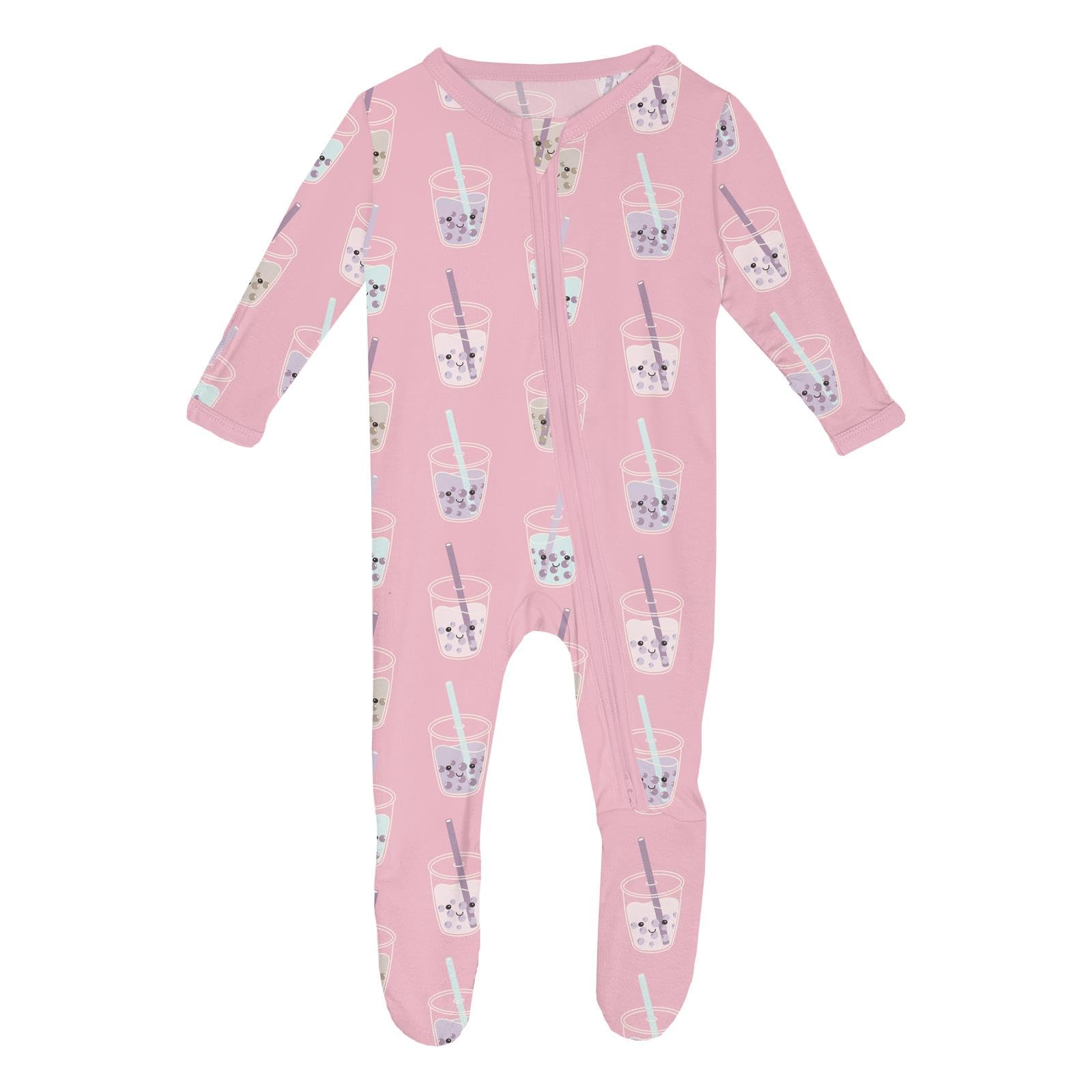 KicKee Baby &amp; Toddler Zipper Footie – Ultra-Soft Viscose from Bamboo Pajamas with Flip Paws &amp; Grips