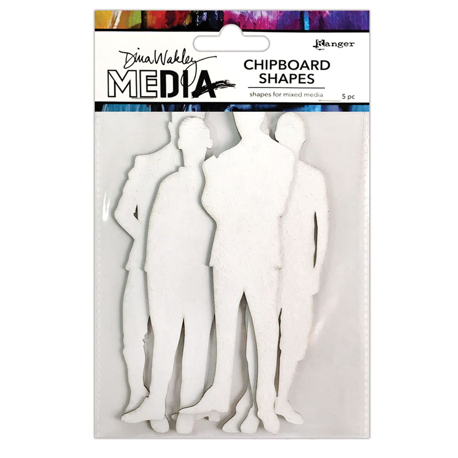 Ranger Dina Wakley Media Chipboard Shapes The Men Pack of 5