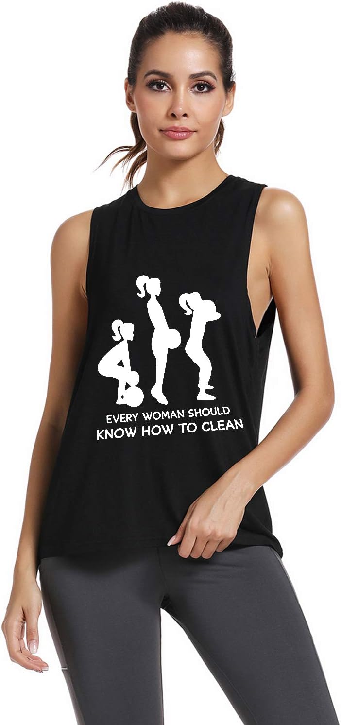 FANNOO Workout Tank Tops for Women-Womens Funny Saying Fitness Gym Lift Graphic Racerback Sleeveless Shirts - Image 2