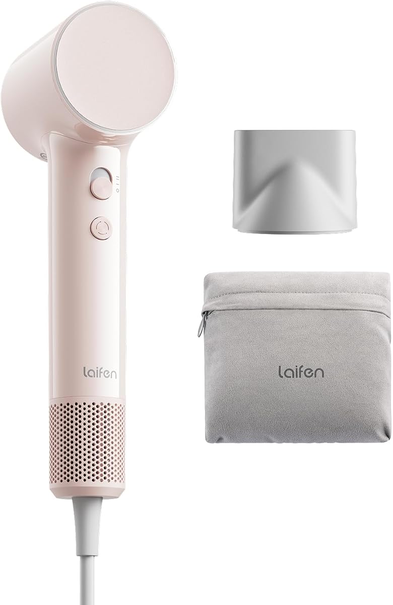 Laifen Air 15 x Fast Drying Ionic Hair Dryer for Travel, Palm-Sized, Pink | Ultra Light, 200M Negative Ions for Frizz Control, Heat Protection, 5 Modes & 2 Airspeeds, Perfect for Styling & Daily Use