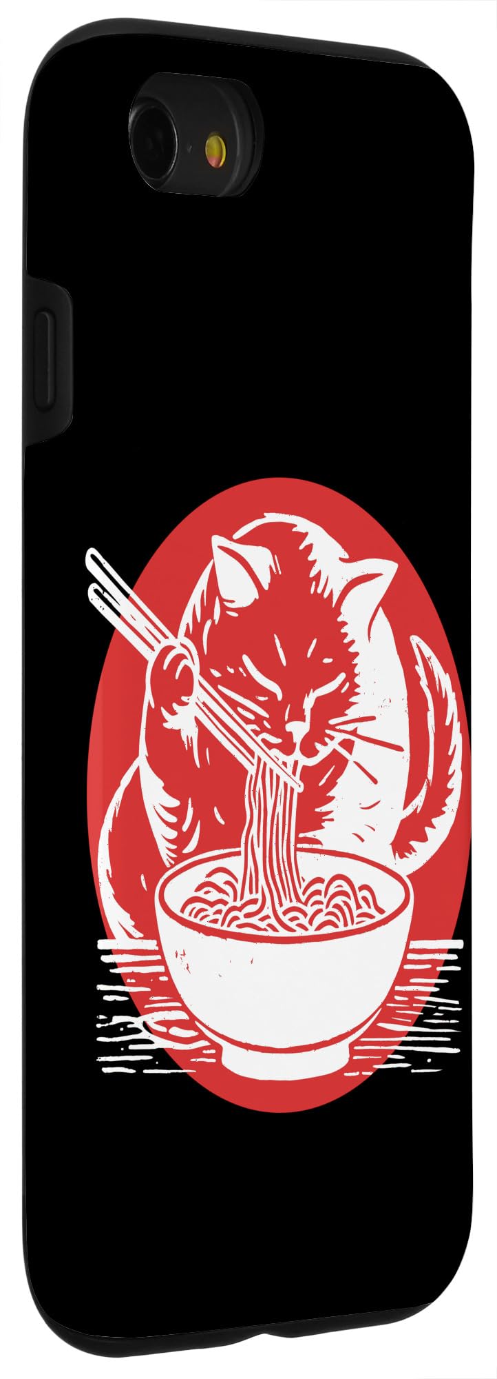 iPhone SE (2020) / 7 / 8 Cat Eating Ramen Japanese Noodles Case - Image 3