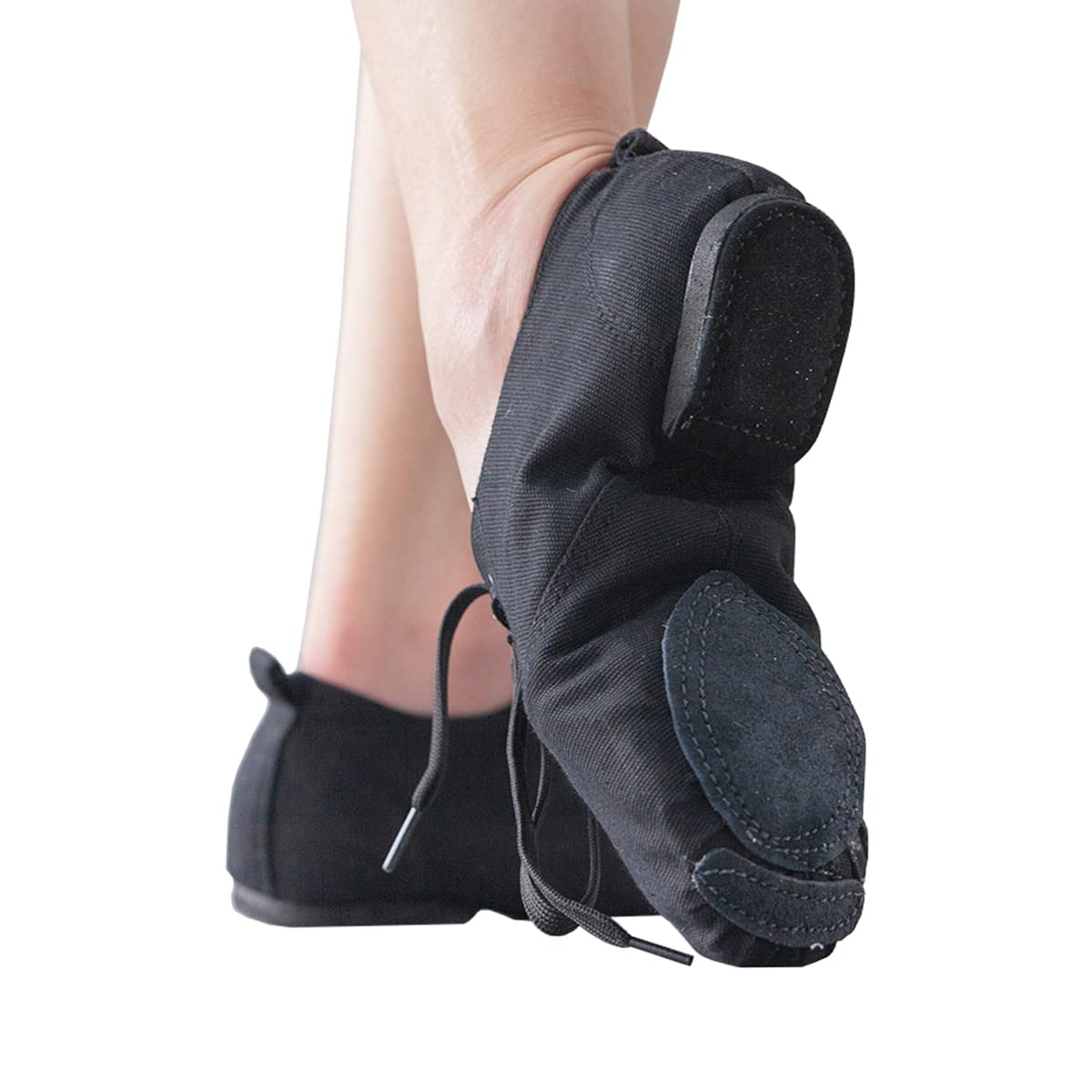 Chaussure de Ballet Toile, Chaussures de Jazz Femme à Lacets Baskets de Danse Fille Semelles Divisées Moderne Dance Chaussures