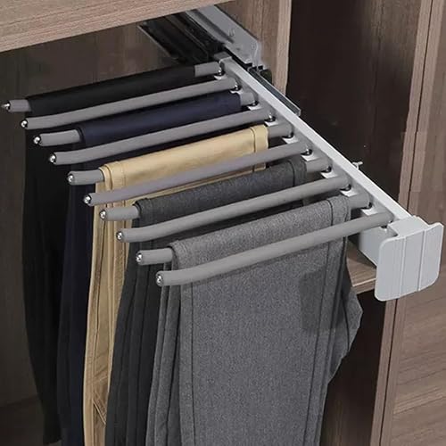 Miniatura 7 de NILZA Perchero extraíble para pantalones que ahorran espacio, perchas retráctiles para armario, colgador de pantalones con 10 brazos para colgar