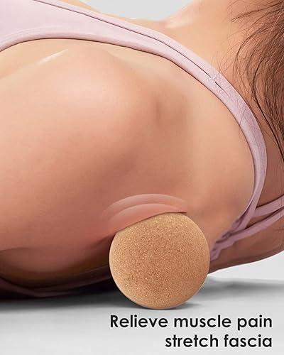 Miniatura 5 de Bola de masaje de corcho, bola de masaje de partículas finas de alta densidad para masaje muscular de tejido profundo, liberación miofascial, puntos