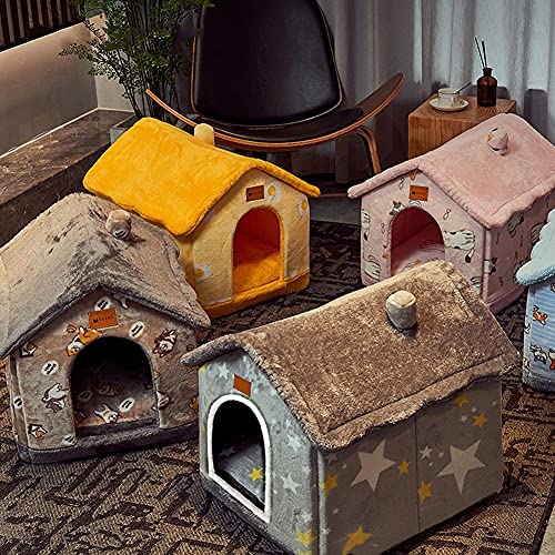 BXEBUI Dog House Indoor, Foldable Dog House Kennel Bed Mat with Cushion for Small Medium Large Dogs Cats, Winter Warm Cat Nest Puppy Cave Sofa Pet Products (Large) - Thumbnail 7