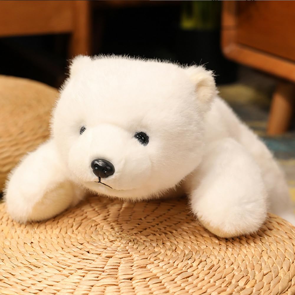 NatureMan Weighted Stuffed Animals,Weighted Polar Bear Plush Toys Cute Soft Plushies Gifts for Kids Adults (28CM) - Image 4