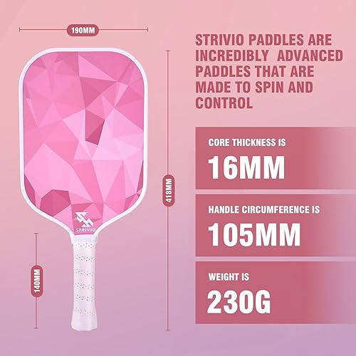 Miniatura 4 de Juego de 2 palas de pickleball con 4 bolas y bolsa. Juego de paletas de fibra de carbono T700 con agarre de grafito para principiantes y