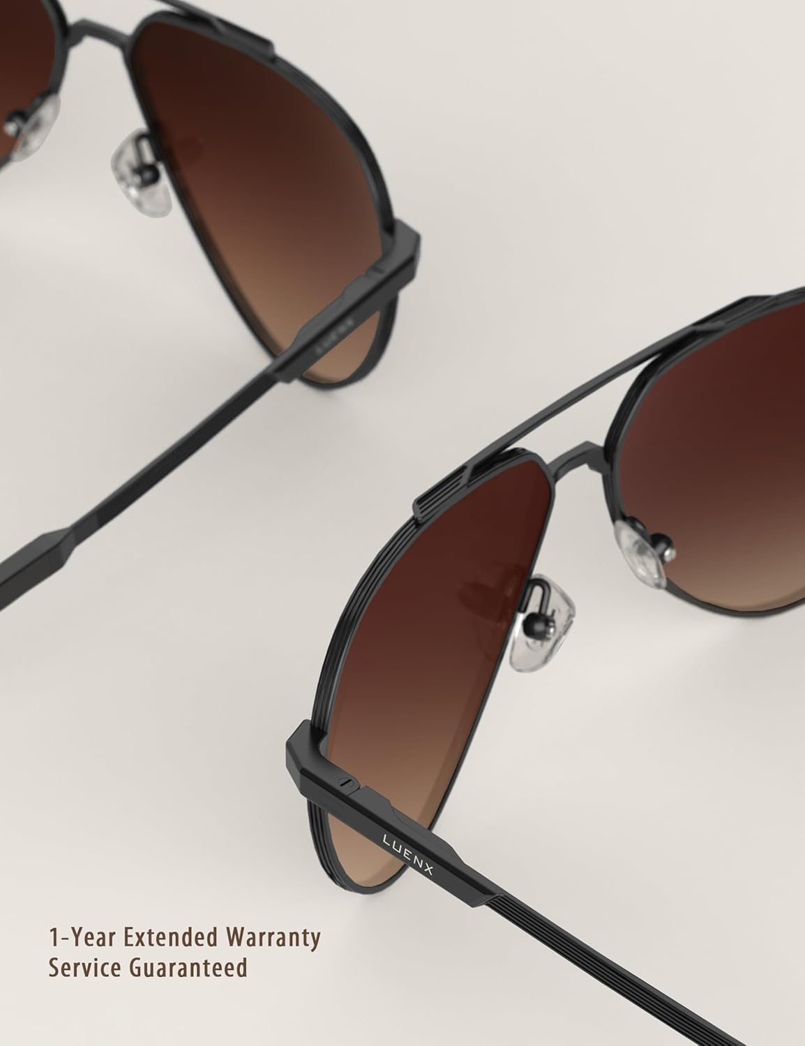 LUENX Aviator Sunglasses for Men Women Polarized Trendy Sun Shades UV 400 Protection - Image 6