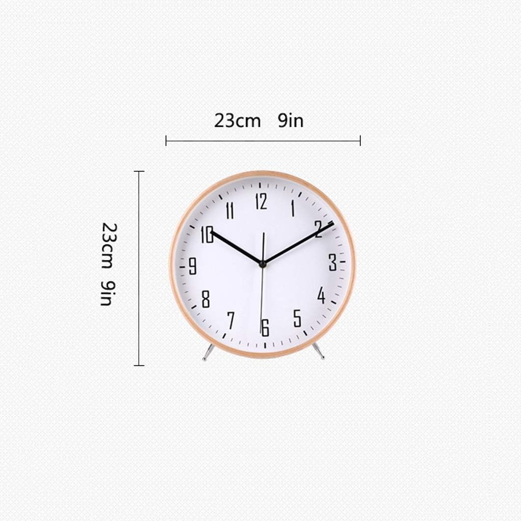 Vintage Table Clock Wood Desk Clock Big Digital Desktop Clock Ornaments Living Room Bedroom Table Clock Home Desktop Silent Small Clock 9 Inches Mantel Clocks for Living Room (Color : B)