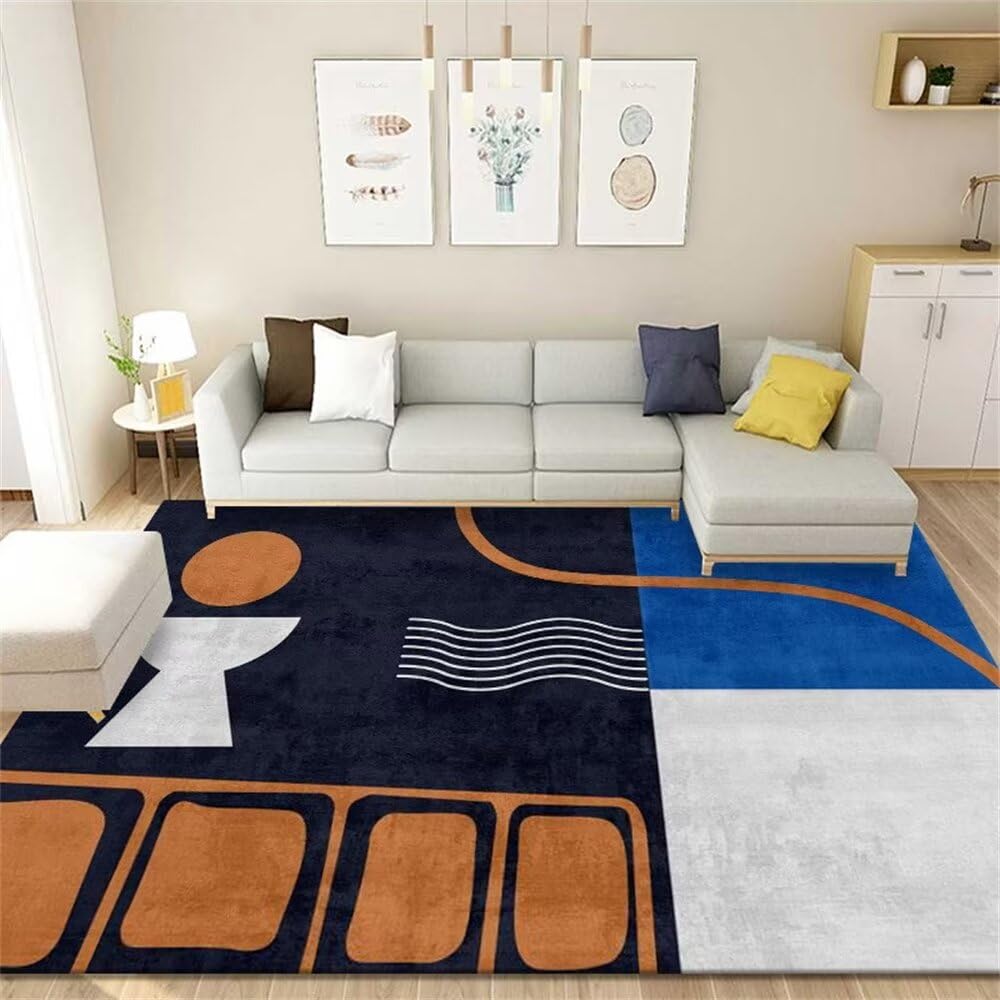 Tapis de chambre doux bleu 170x240cm pour des moments cocooning