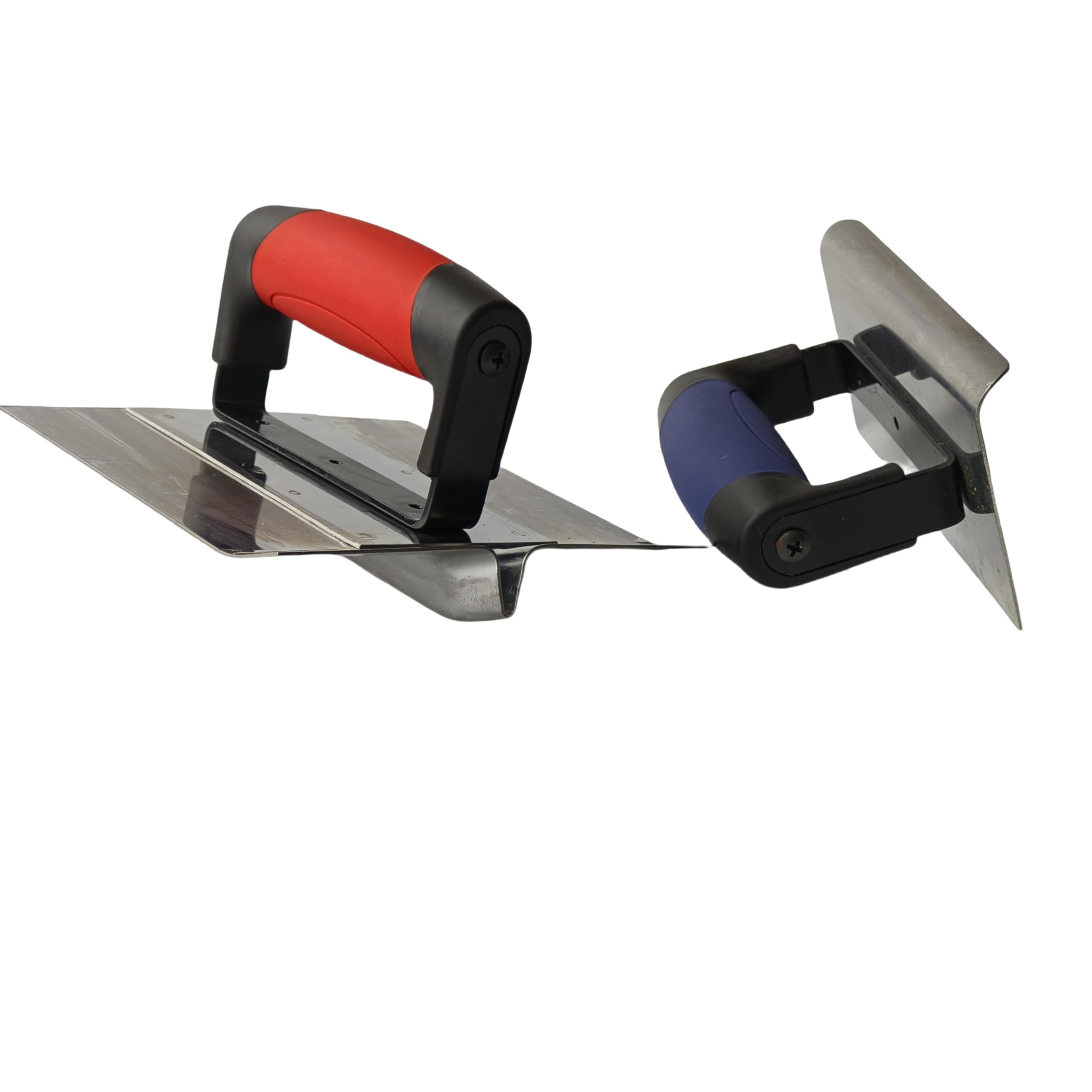 2 Pieces Concrete Hand Tool Set, 1/2" Deep Vee Jointer Concrete Groover and 6" x 3" Stainless SteelCement Pavtio Concrete Edger Kit for Pavers