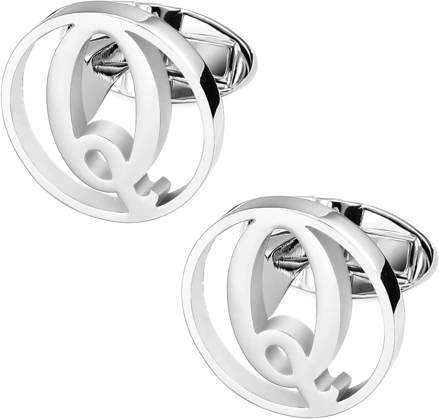 GWD Cufflinks for Men Classic Tuxedo Shirt Wedding Cuff Links Personalized Initials A-Z Gift