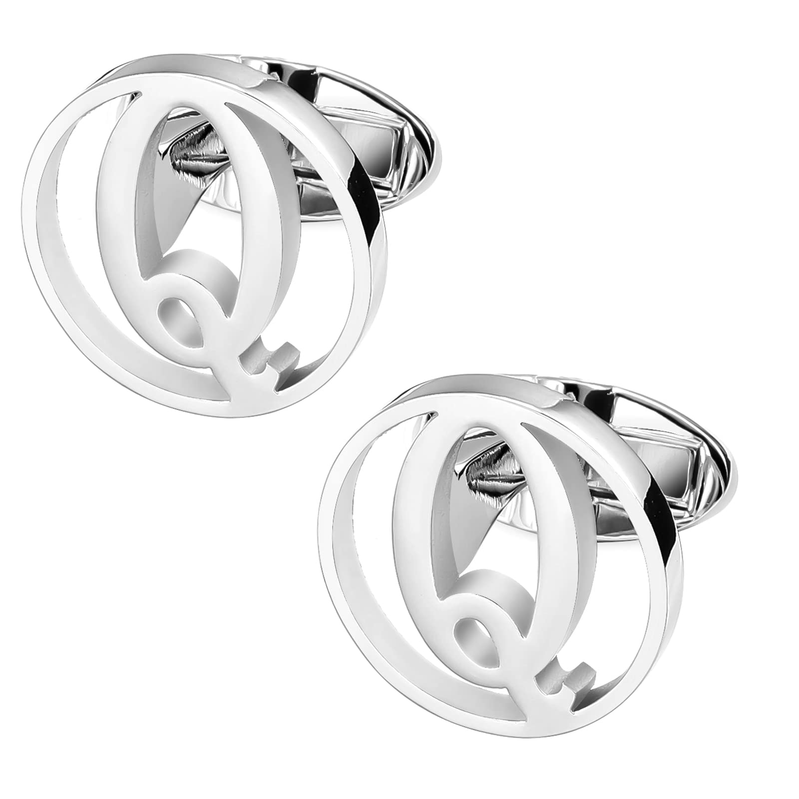 GWD Cufflinks for Men Classic Tuxedo Shirt Wedding Cuff Links Personalized Initials A-Z Gift