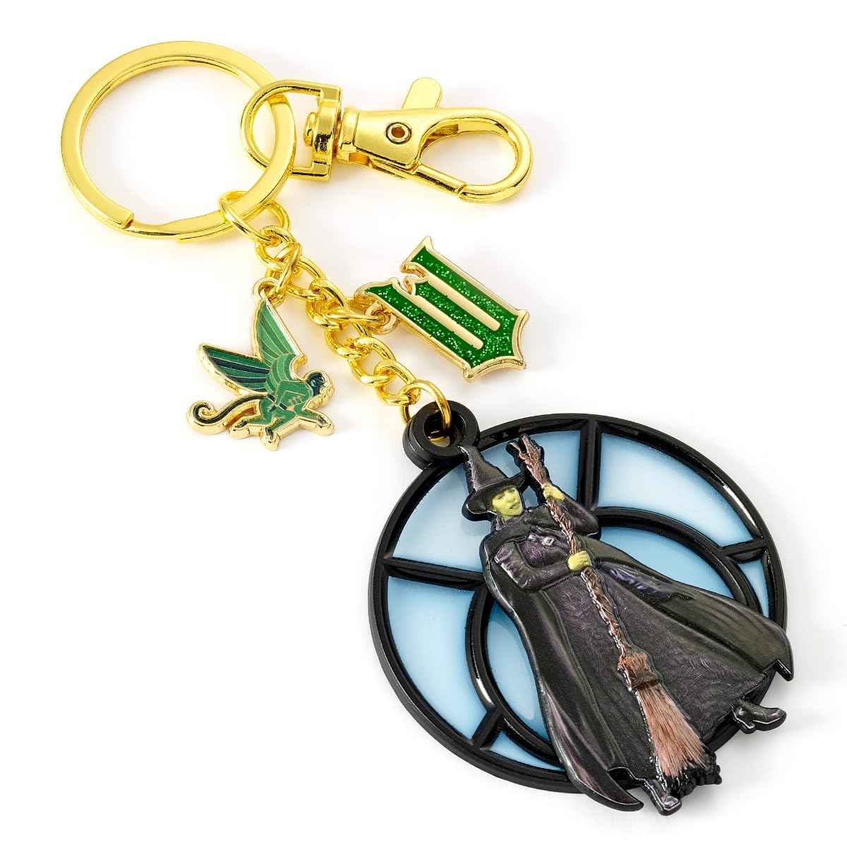 Wicked Girls Gold/Multicoloured Elphaba Window Keyring Wkk00003