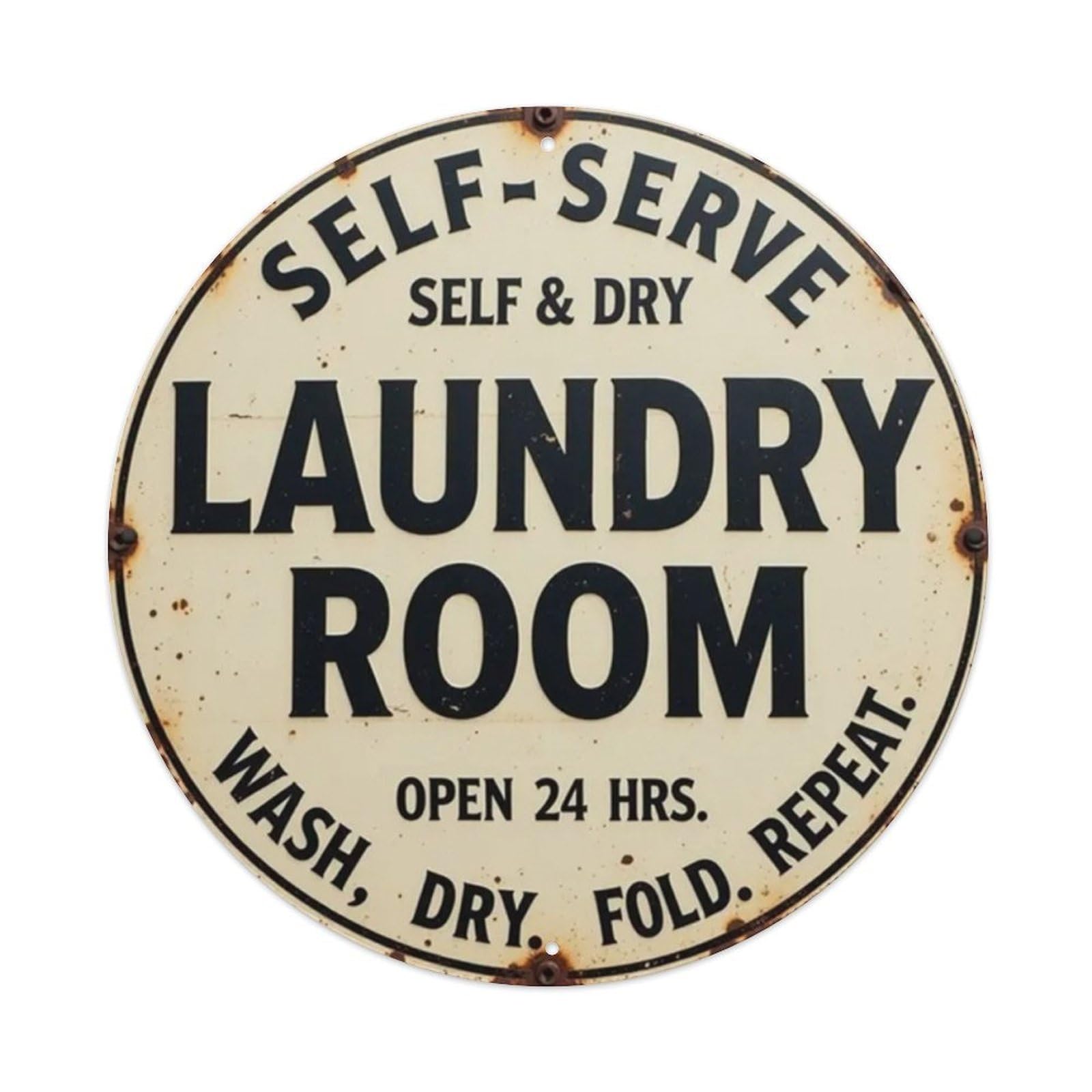 Gentinap Vintage Laundry Room Self-Service & Dry Clean Only Tin Sign Metal Sign Home Bar Garden Wall Decor Metal Poster 8X8 Inch
