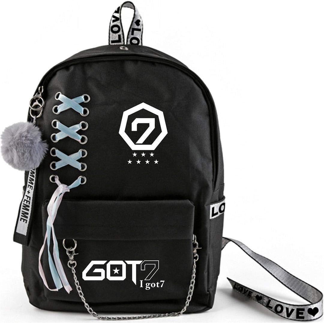 JUSTGOGO Korean KPOP GOT7 Backpack Daypack Handbag School Bag Mochila Bookbag