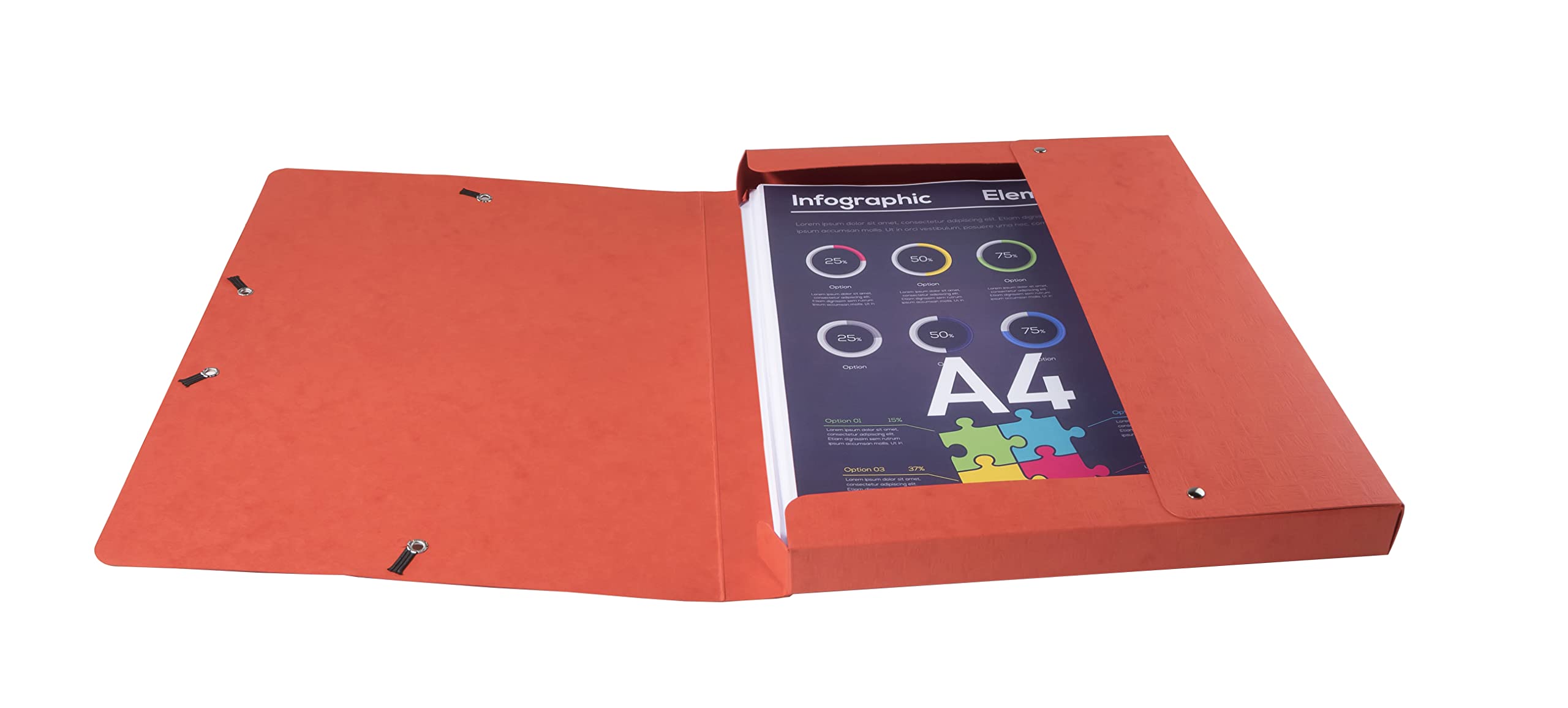 Exacompta 50705E Packung (mit 10 Archivboxen Scotten, mit Gummizugverschluß, hochwertig und nachhaltig, Rücken 25mm, 400g) rot, 10 Stück