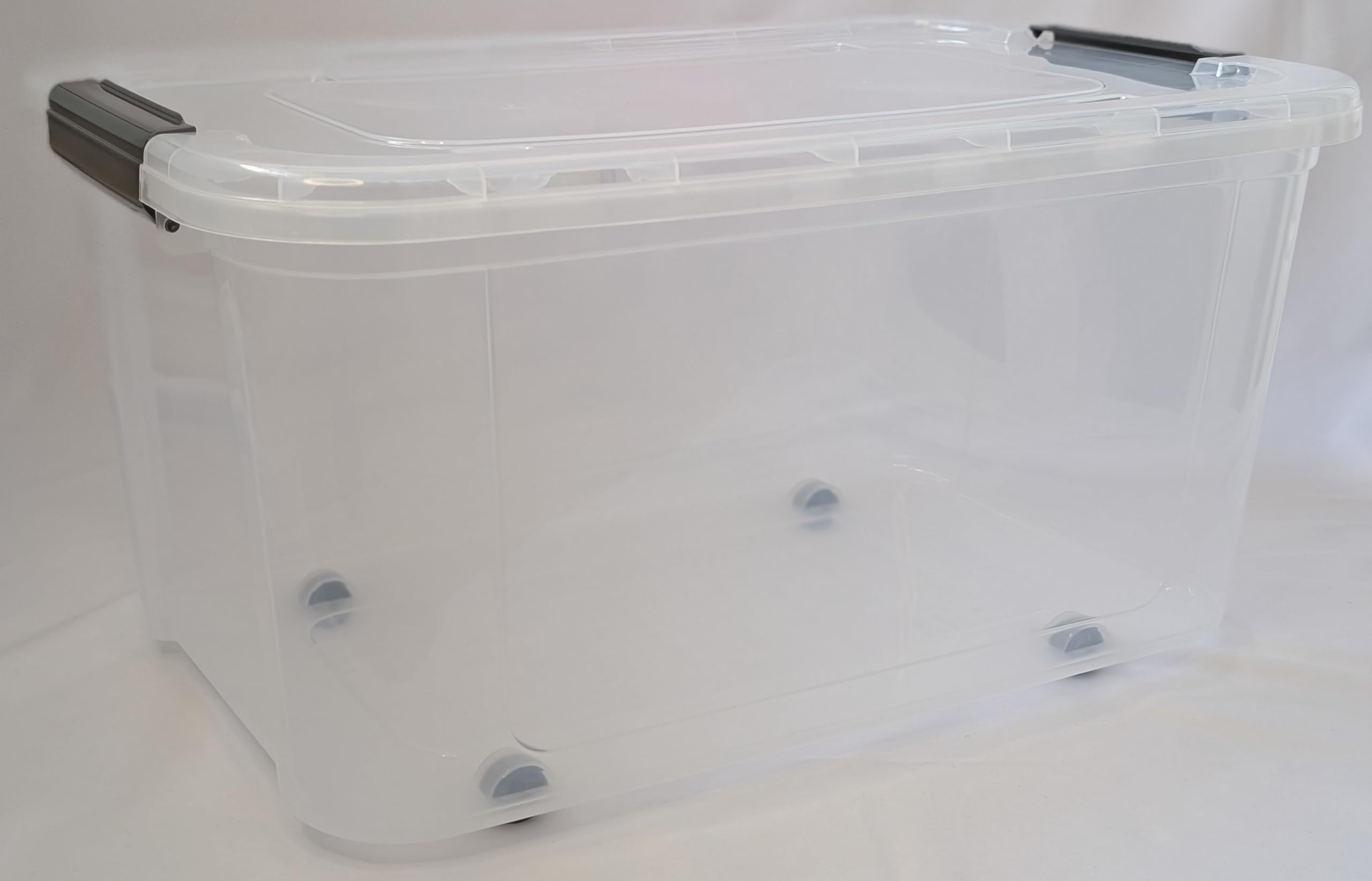 Oms Home Store Clear 2 X Plastic Storage Box Container Home Office Lockable Lid Stackable Box (40L)