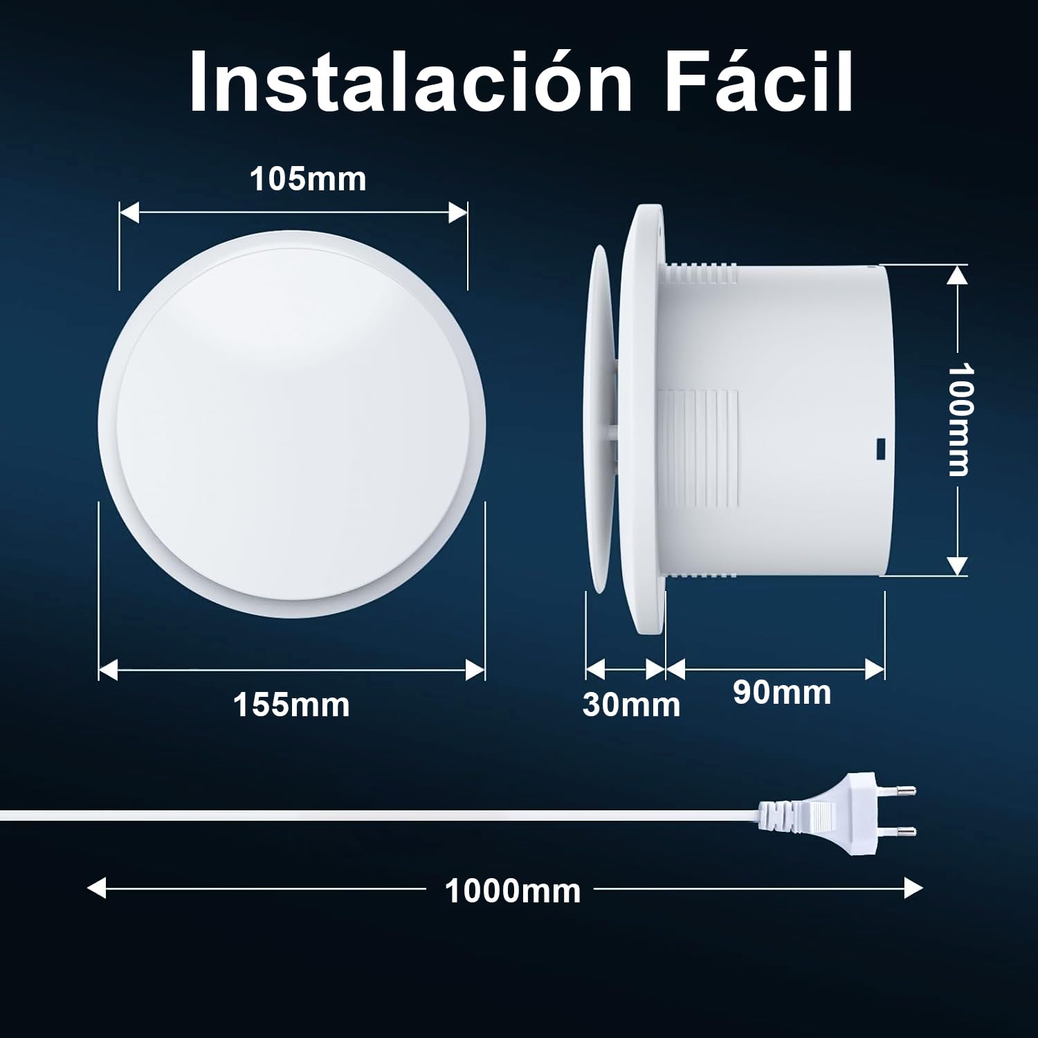 Extractor de Aire 100mm, Ventilador de Baño 130m³/h 12W, Alta Eficiencia ahorro Energético y Silencioso,Ventilador de Tubo, para Baño,Cocina, Aseo,Invernadero,Sótano