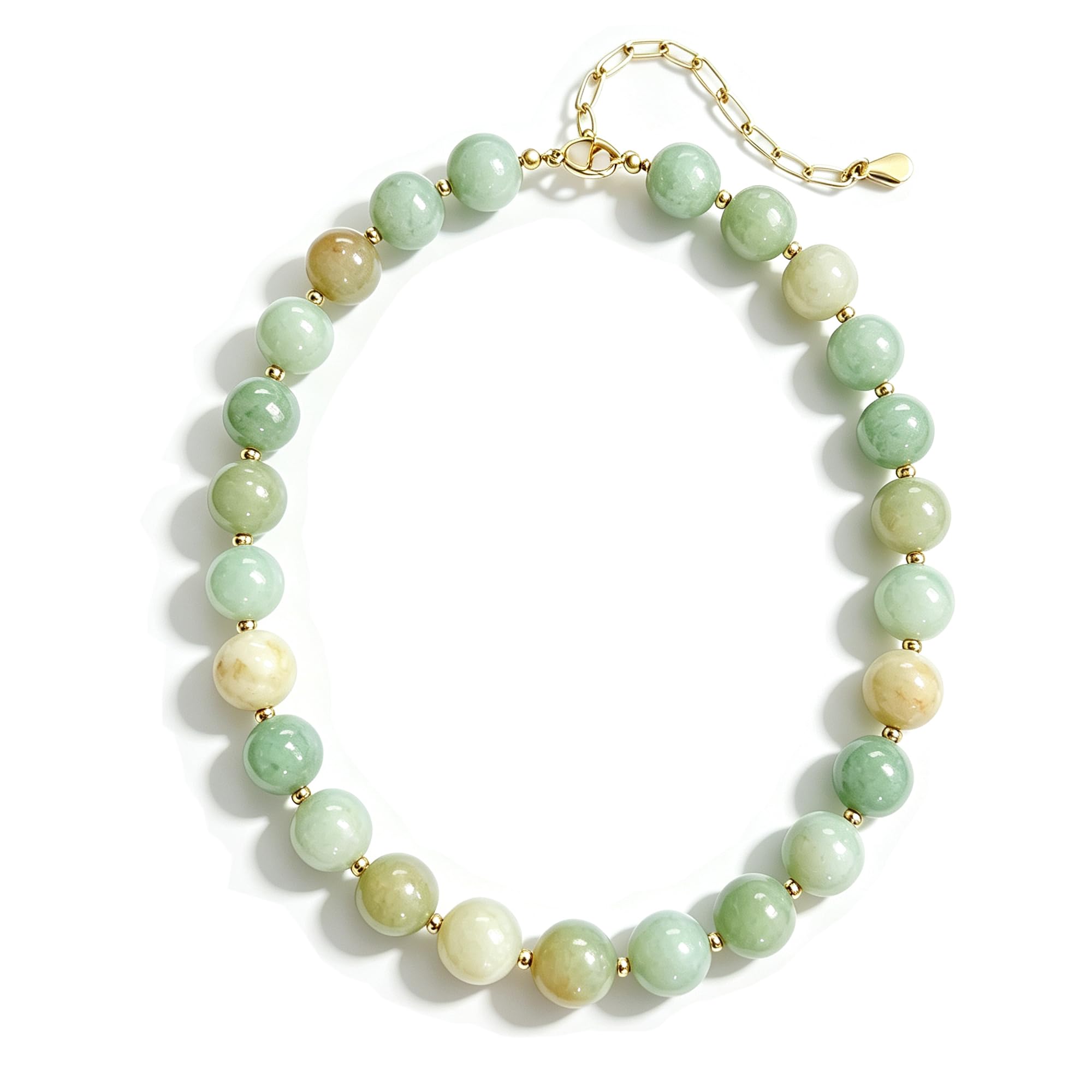 GINAZL Natural Stone Beaded Gemstone Chunky Necklaces for Women